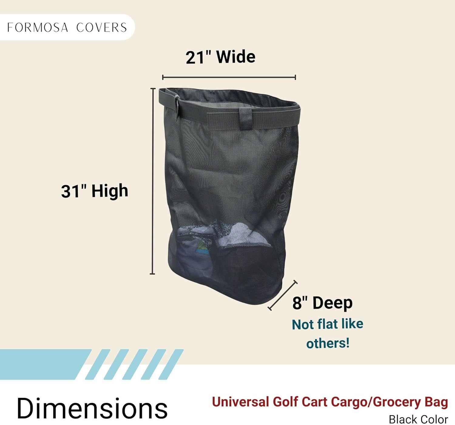 Golf Cart Mesh Utility Grocery Bag Attachment (Universal Fit) - Image 2