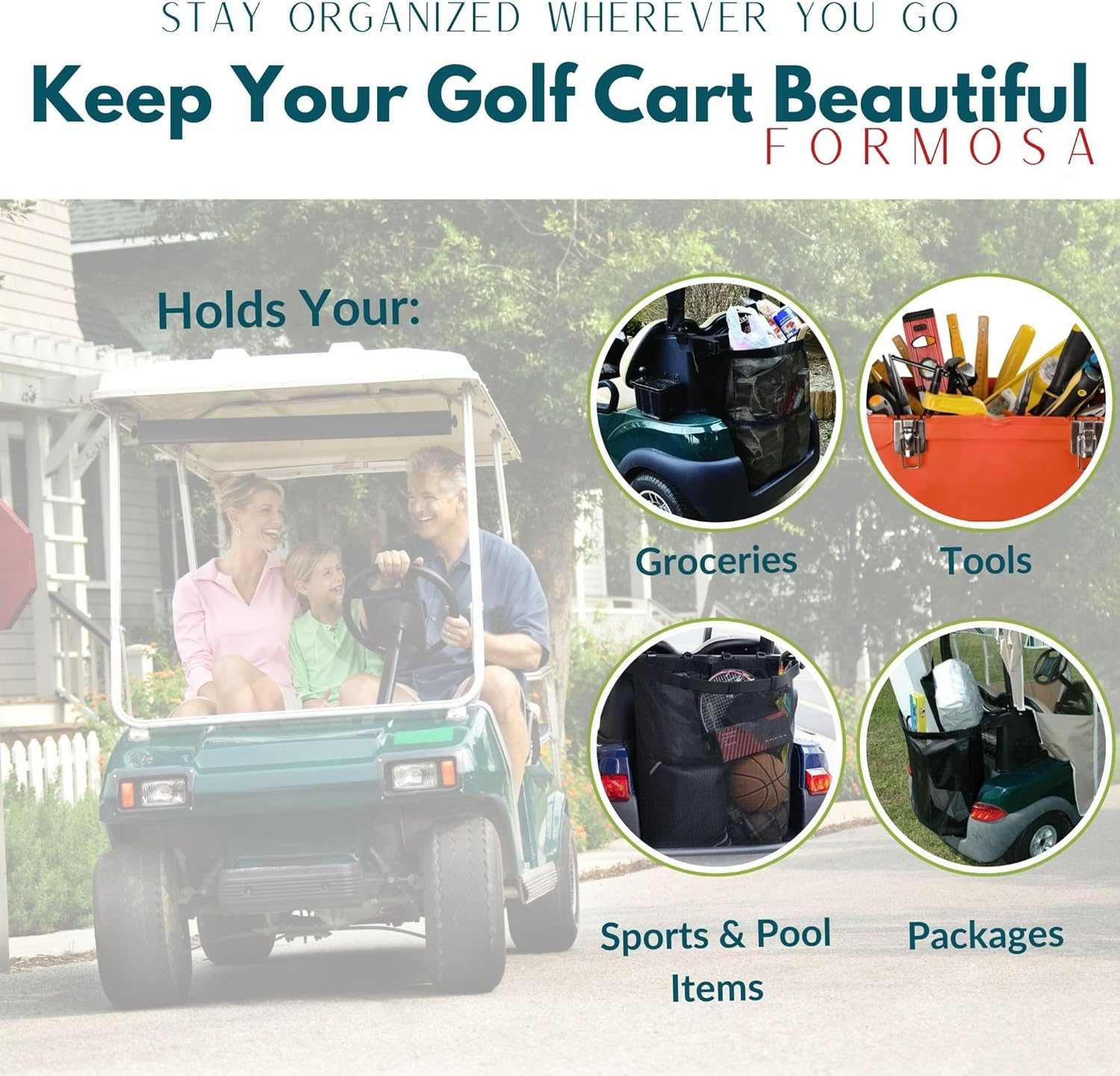 Golf Cart Mesh Utility Grocery Bag Attachment (Universal Fit) - Image 7