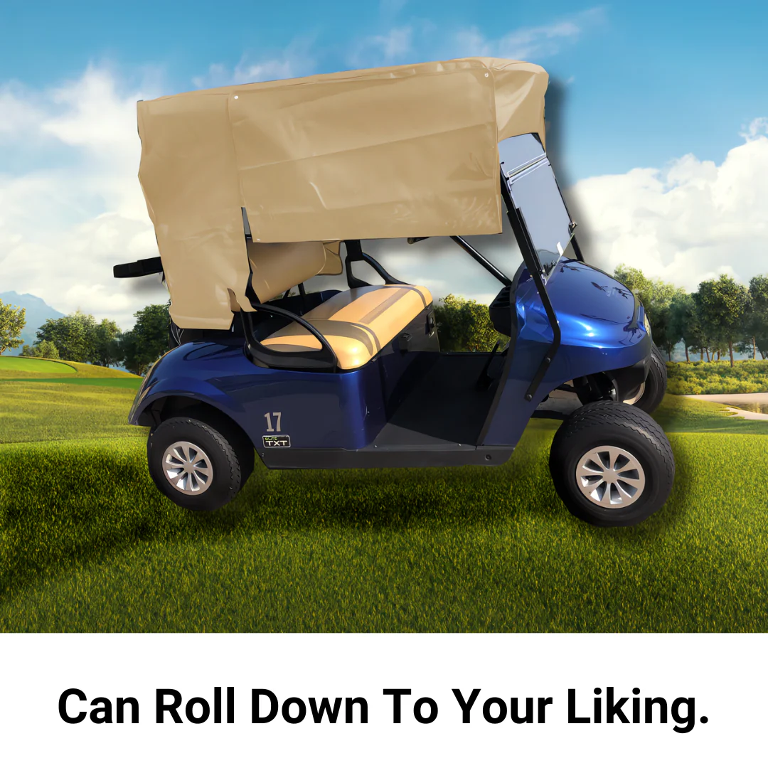 Golf Cart Sun Shade UV Mesh Top Cover Exclusive For Yamaha Drive 70" Roof Beige - Image 5
