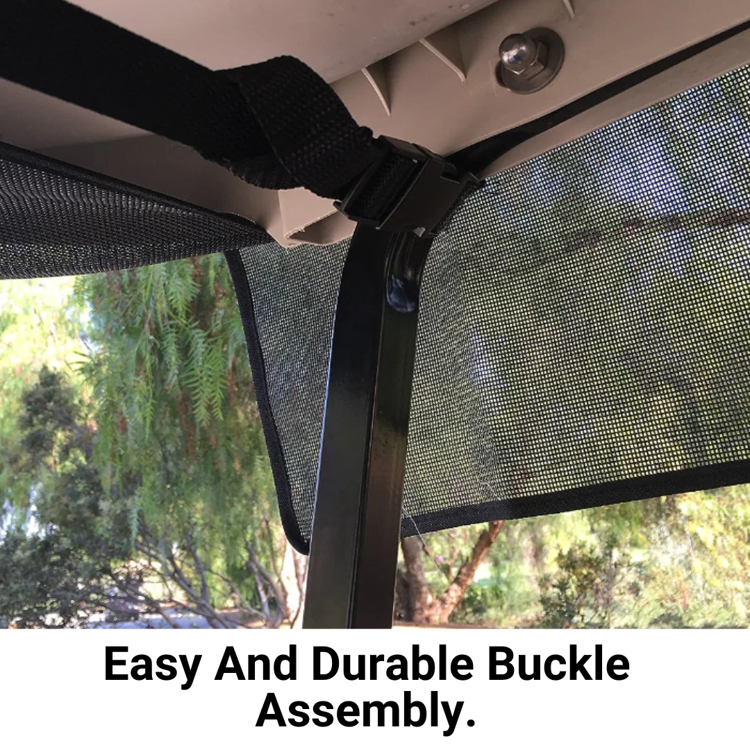 Golf Cart Sun Shade UV Mesh Top Cover Exclusive For Yamaha Drive 70" Roof Black - Image 8