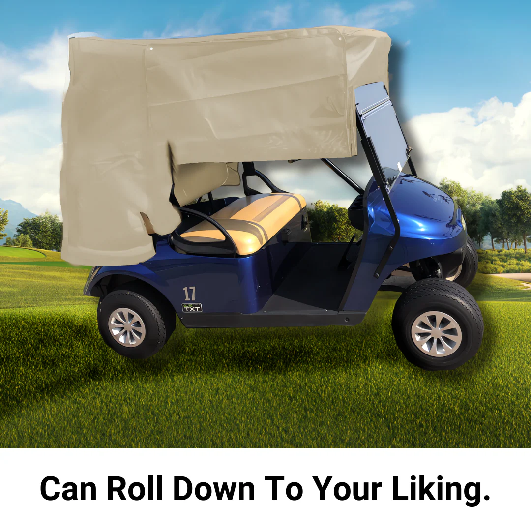 Golf Cart Sun Shade UV Mesh Top Cover For 80" Long Roof Beige - Image 4