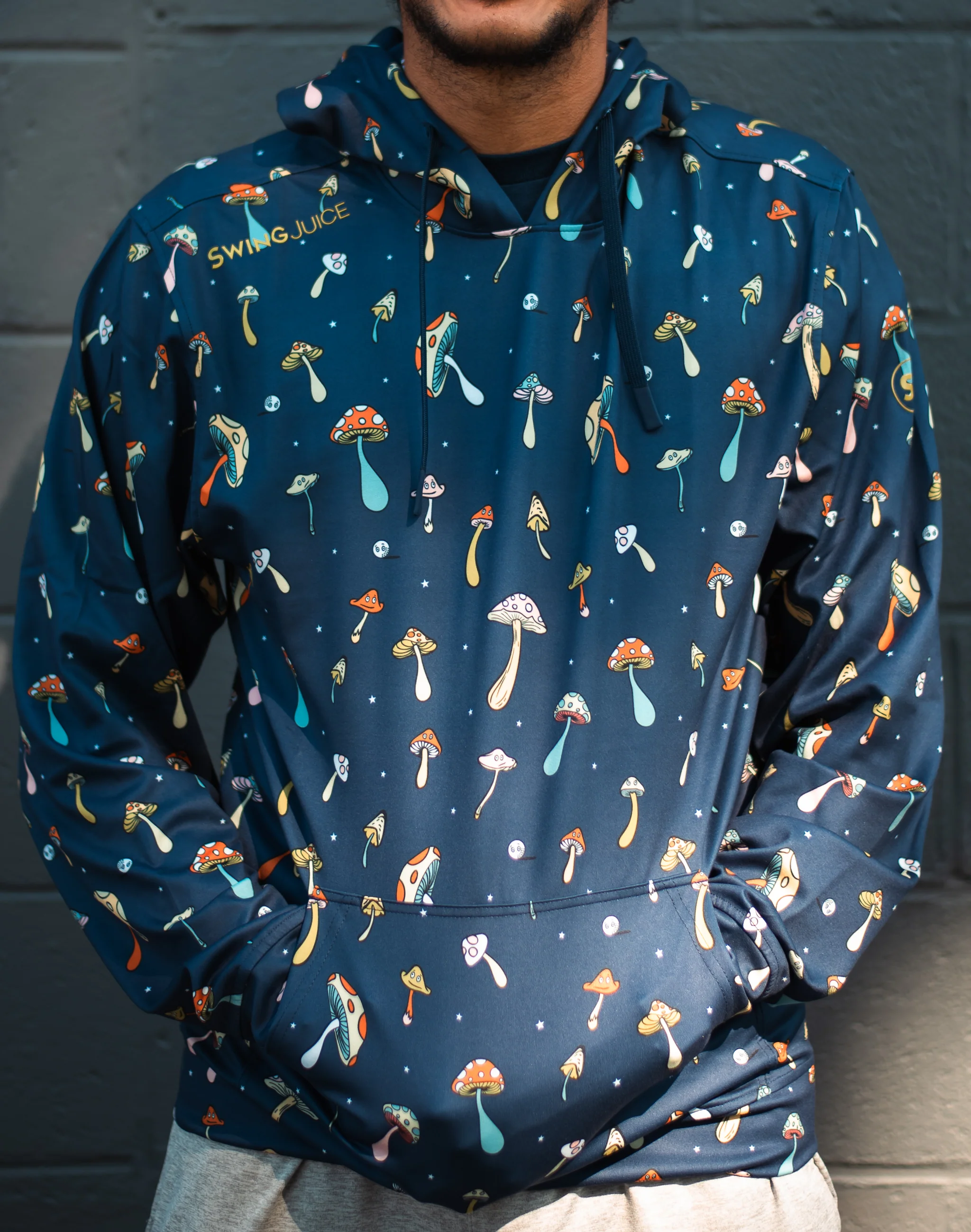 Golf Magic Mushrooms Men's Performance Hoodie - Image 2