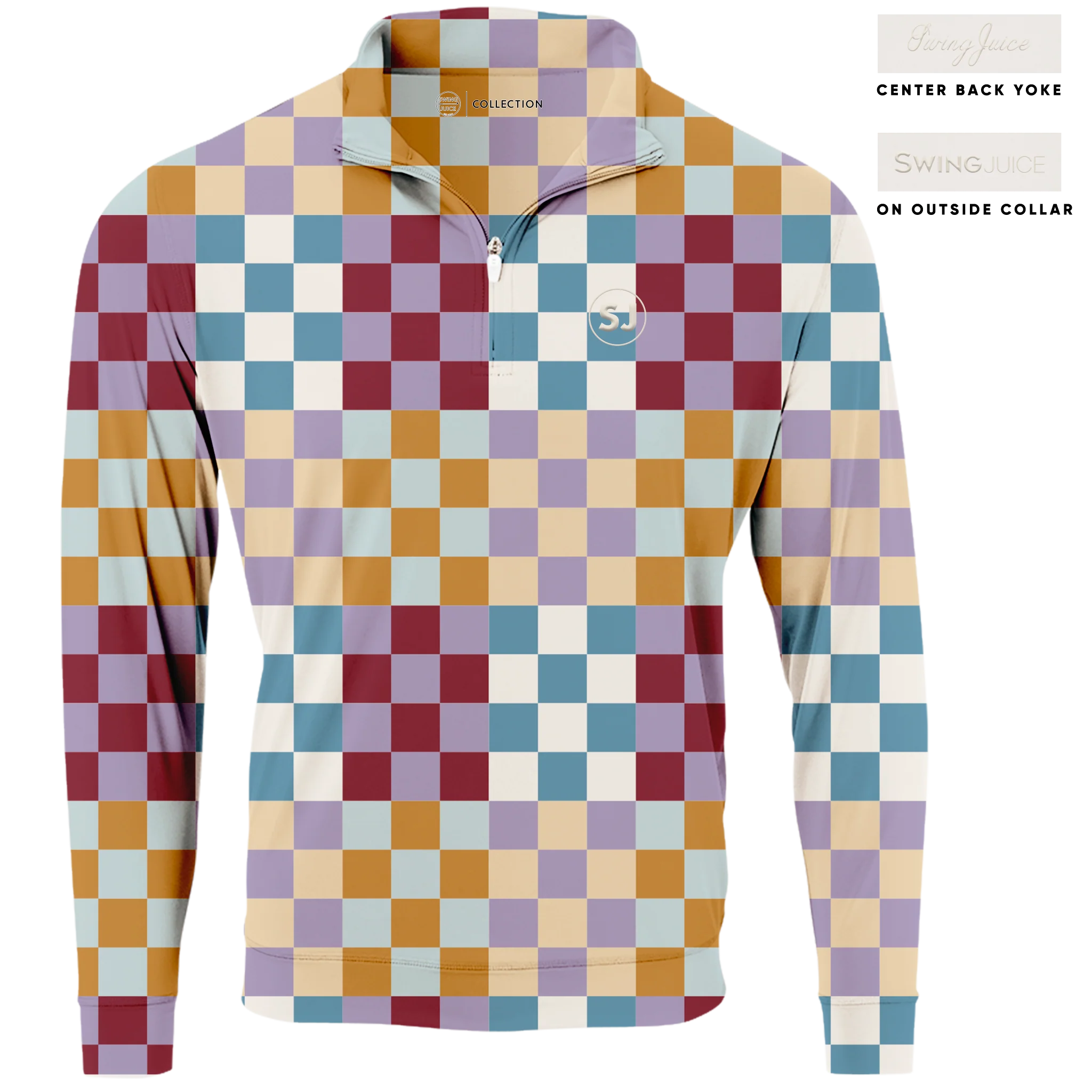 Golf Multi Checker Men's Quarter Zip