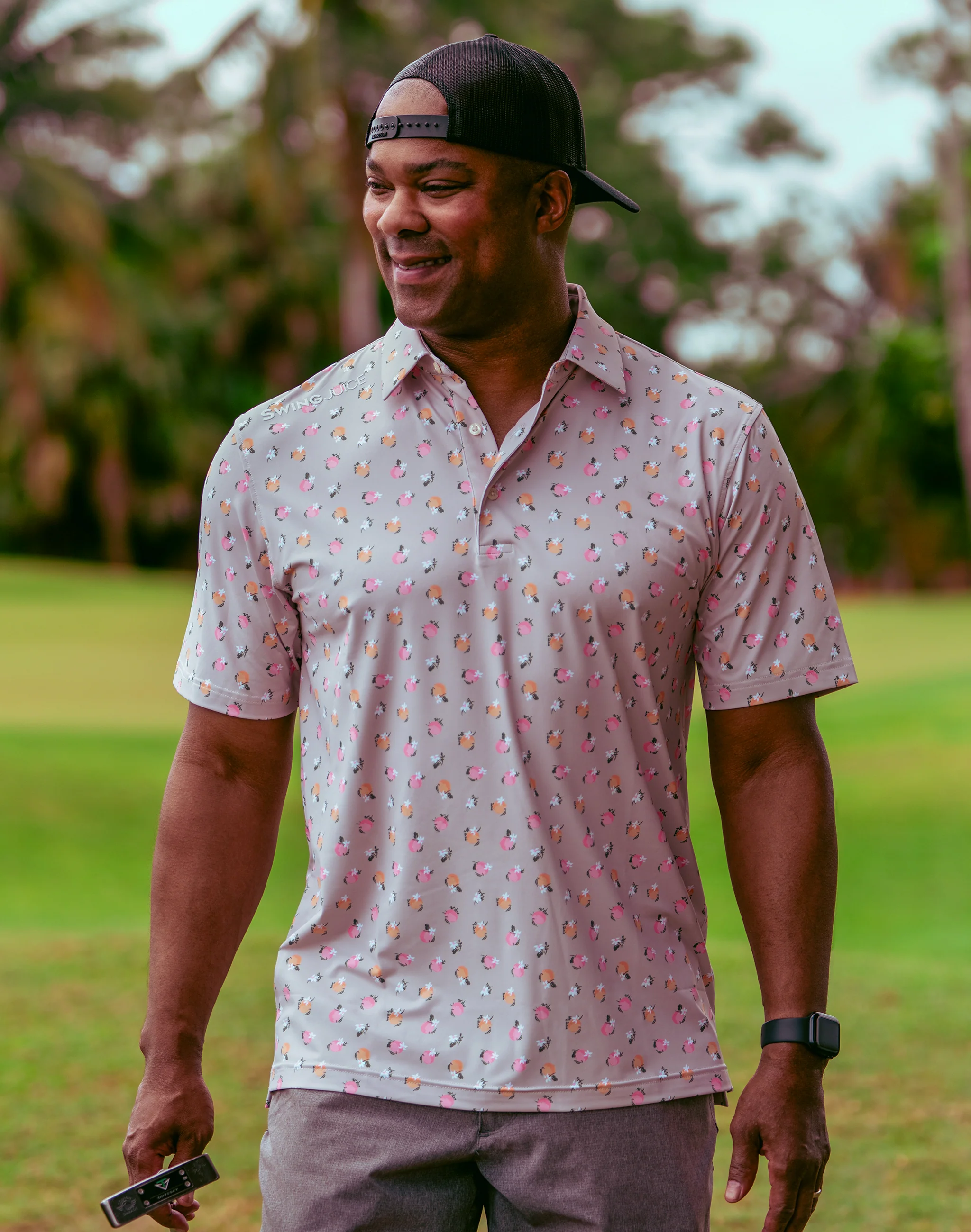Golf Orange Blossom Men's Polo - Image 4