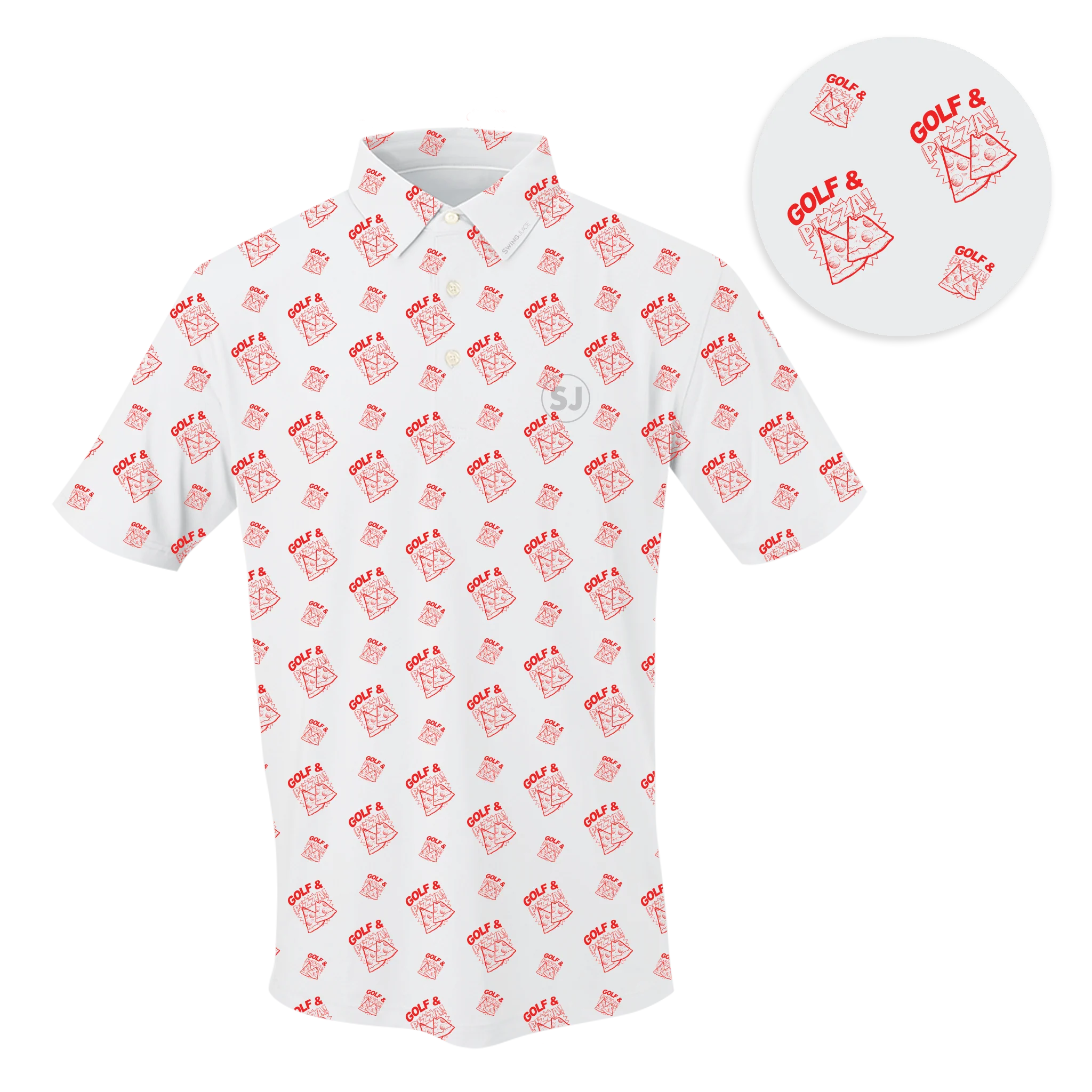 Golf & Pizza Men's Polo - Image 2