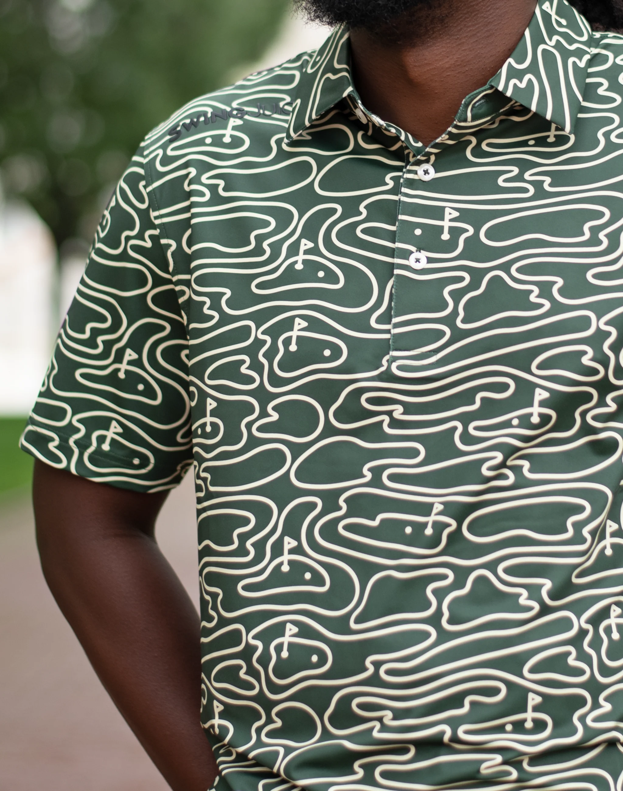 Golf Rhythmic Lines Men's Polo - Image 2