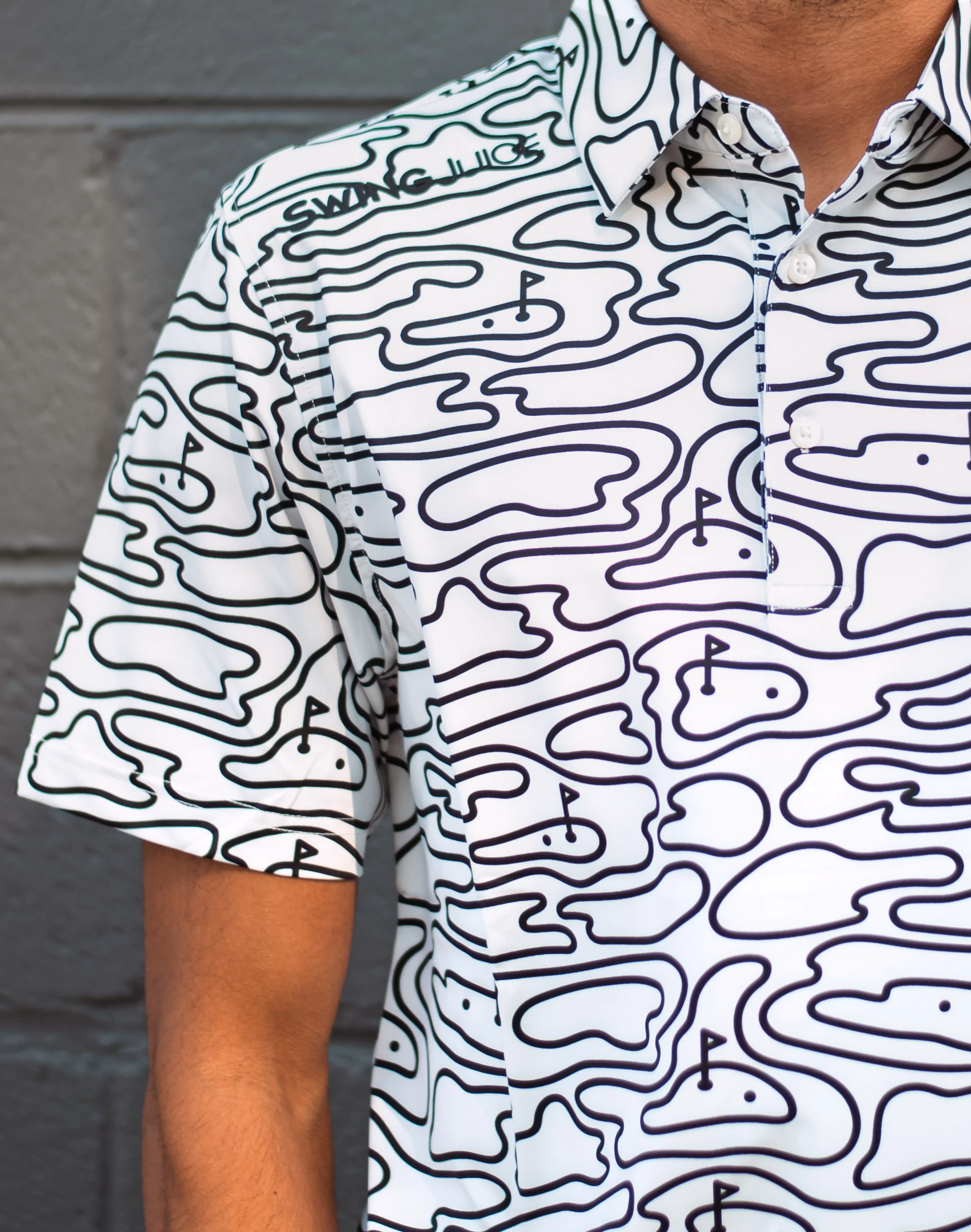 Golf Rhythmic Lines Men's Polo - Image 6