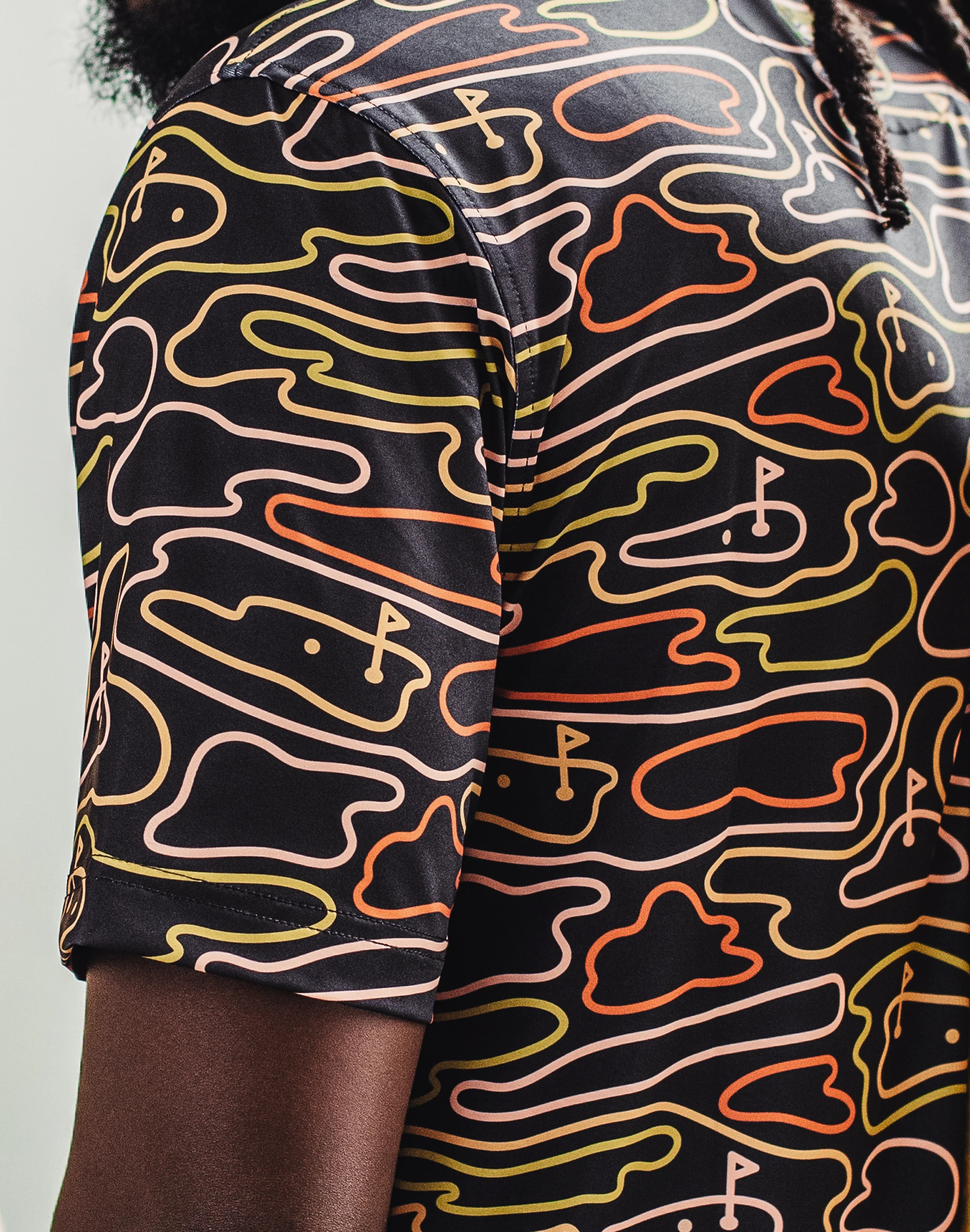 Golf Rhythmic Lines Men's Polo - Image 8