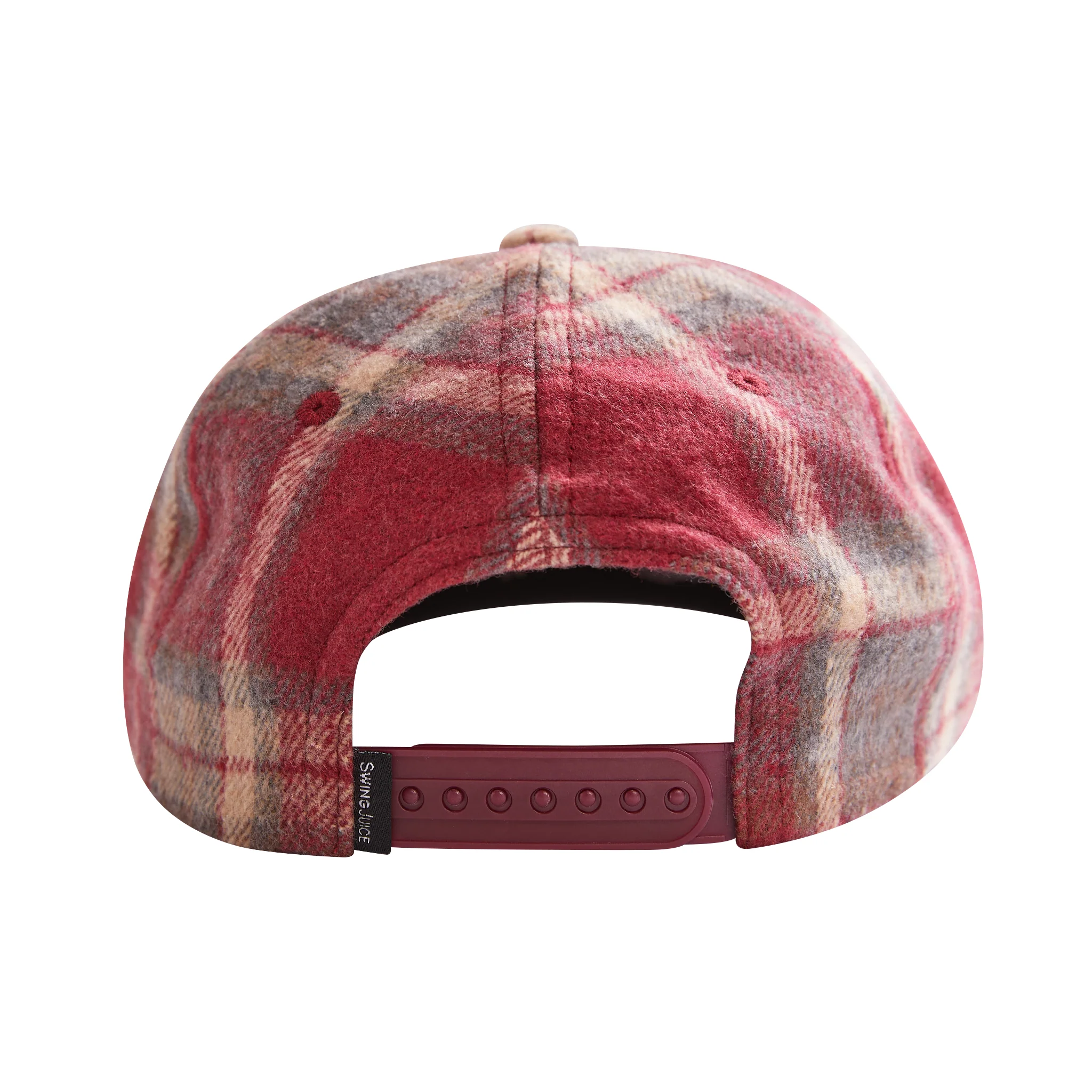 Golf SJ Plaid Unisex Dad Hat Burgundy O/S - Image 4