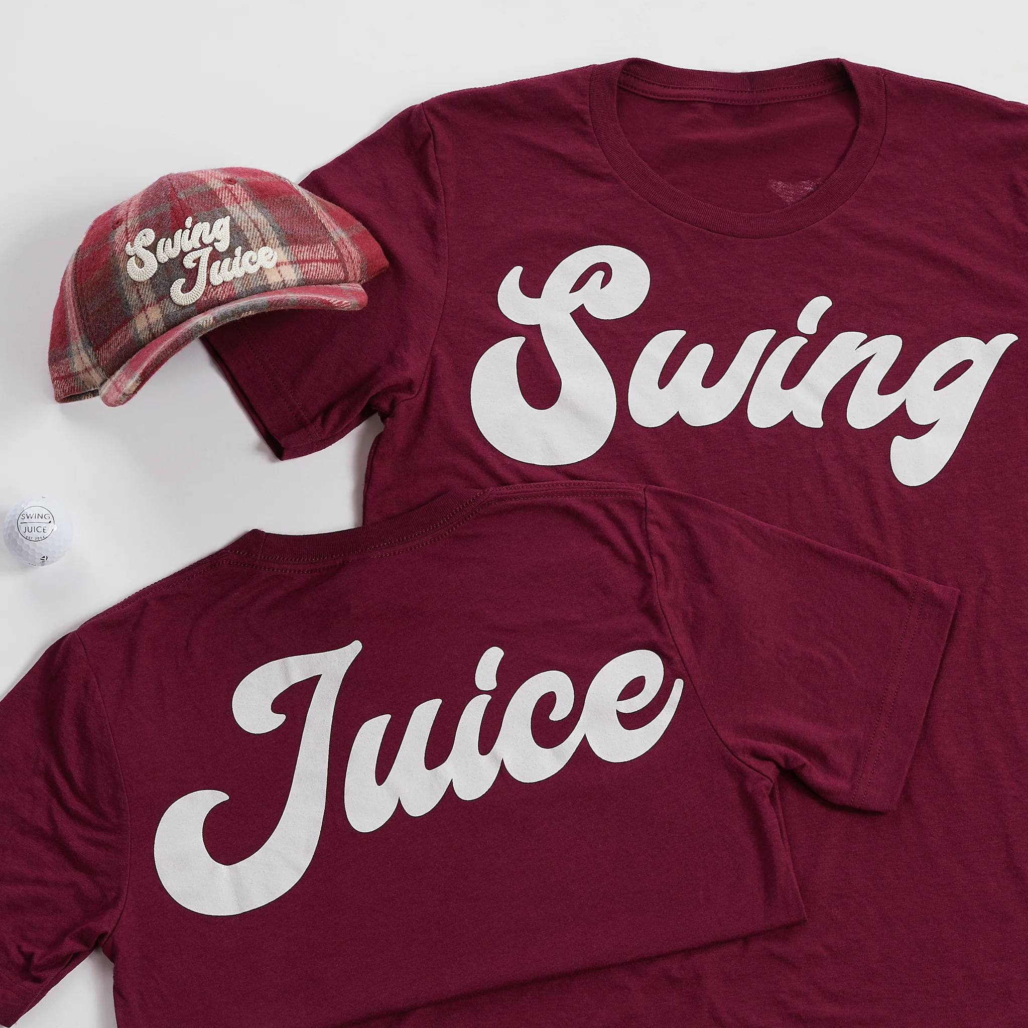 Golf SJ Plaid Unisex Dad Hat Burgundy O/S - Image 6