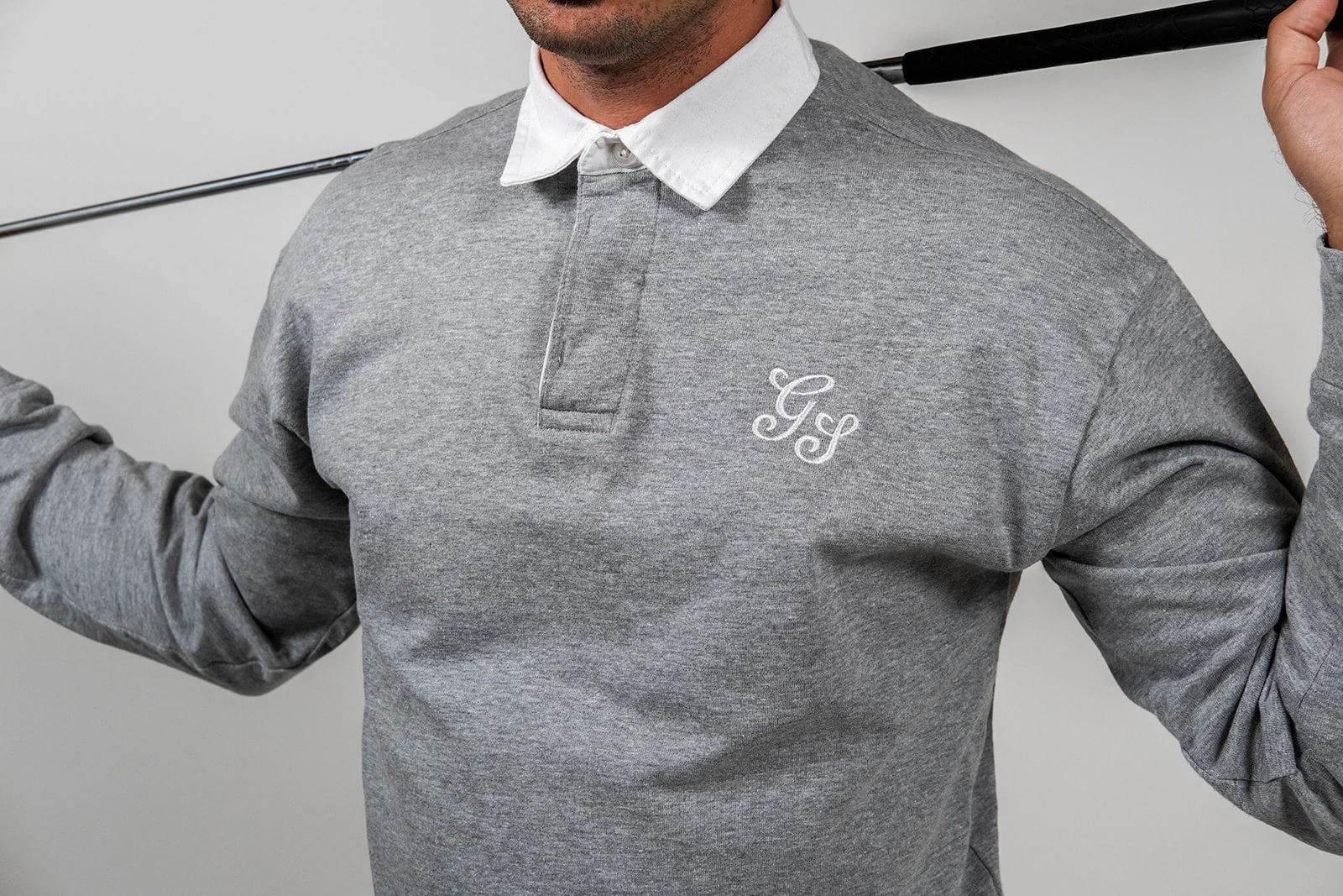 Golf Stuff - Grey Long Sleeve Polo - Image 2