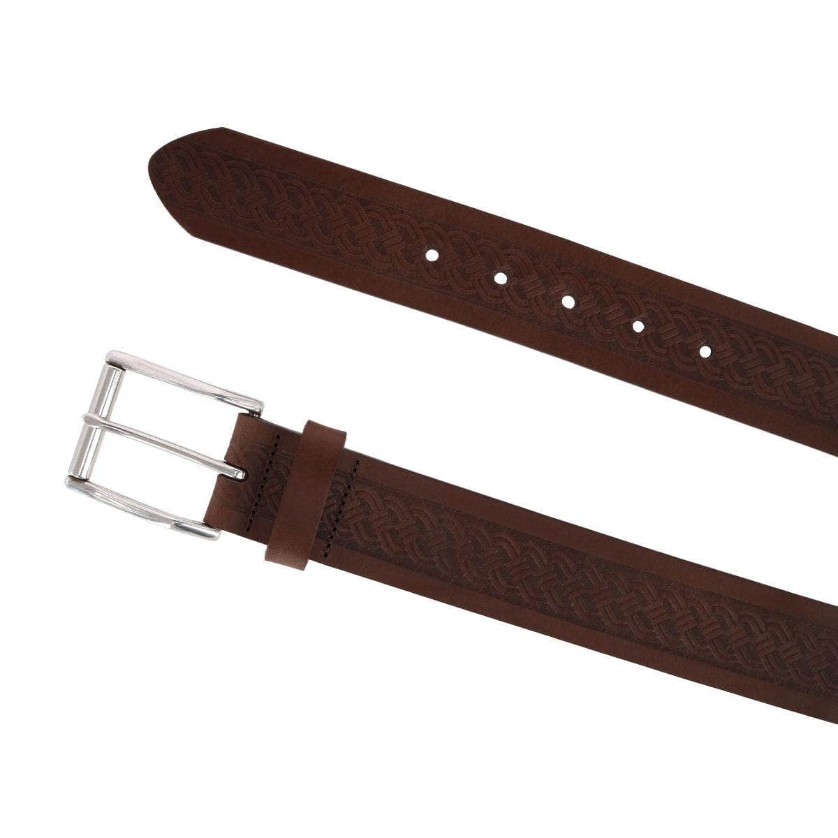 Grady 40mm Celtic Scroll Embossed Leather Jean Belt - Image 6