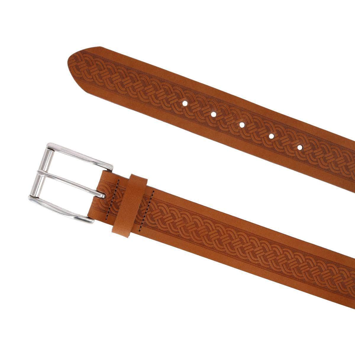 Grady 40mm Celtic Scroll Embossed Leather Jean Belt - Image 7