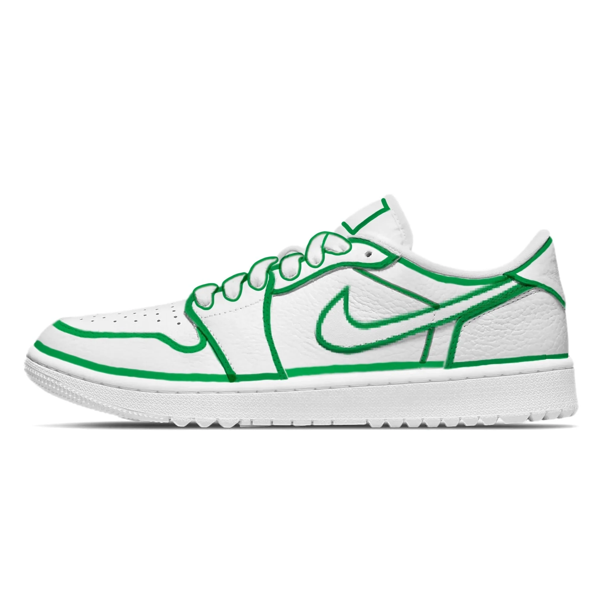 "Green Lines" Jordan 1 Golf Shoes
