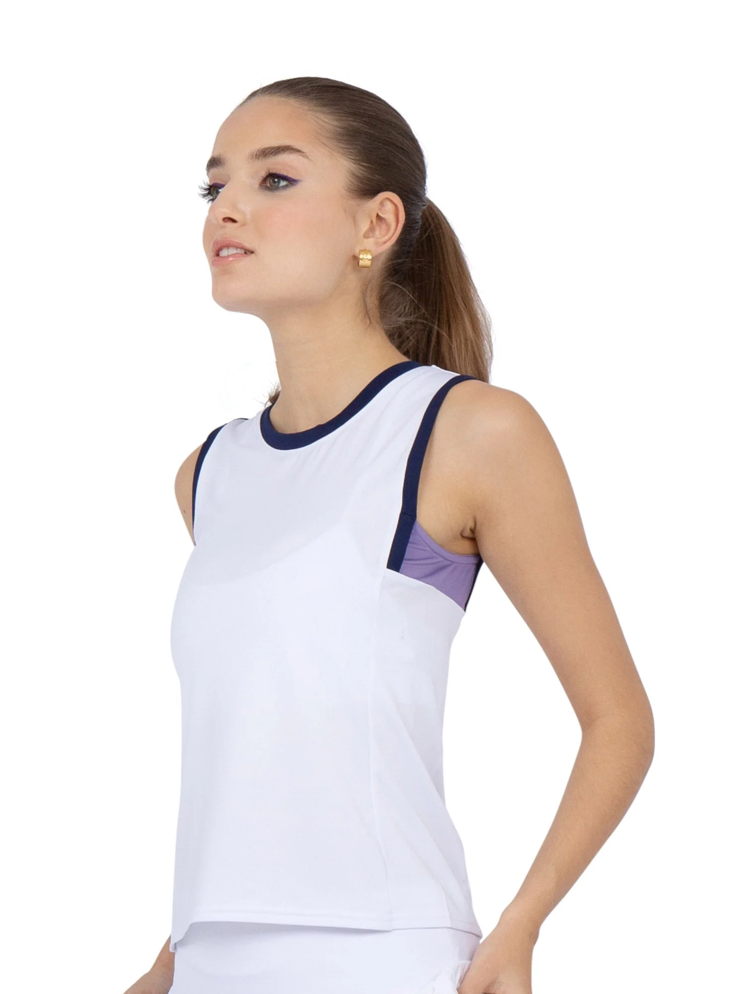 Harper Performance Tank - White/Lavender Combo - Image 2