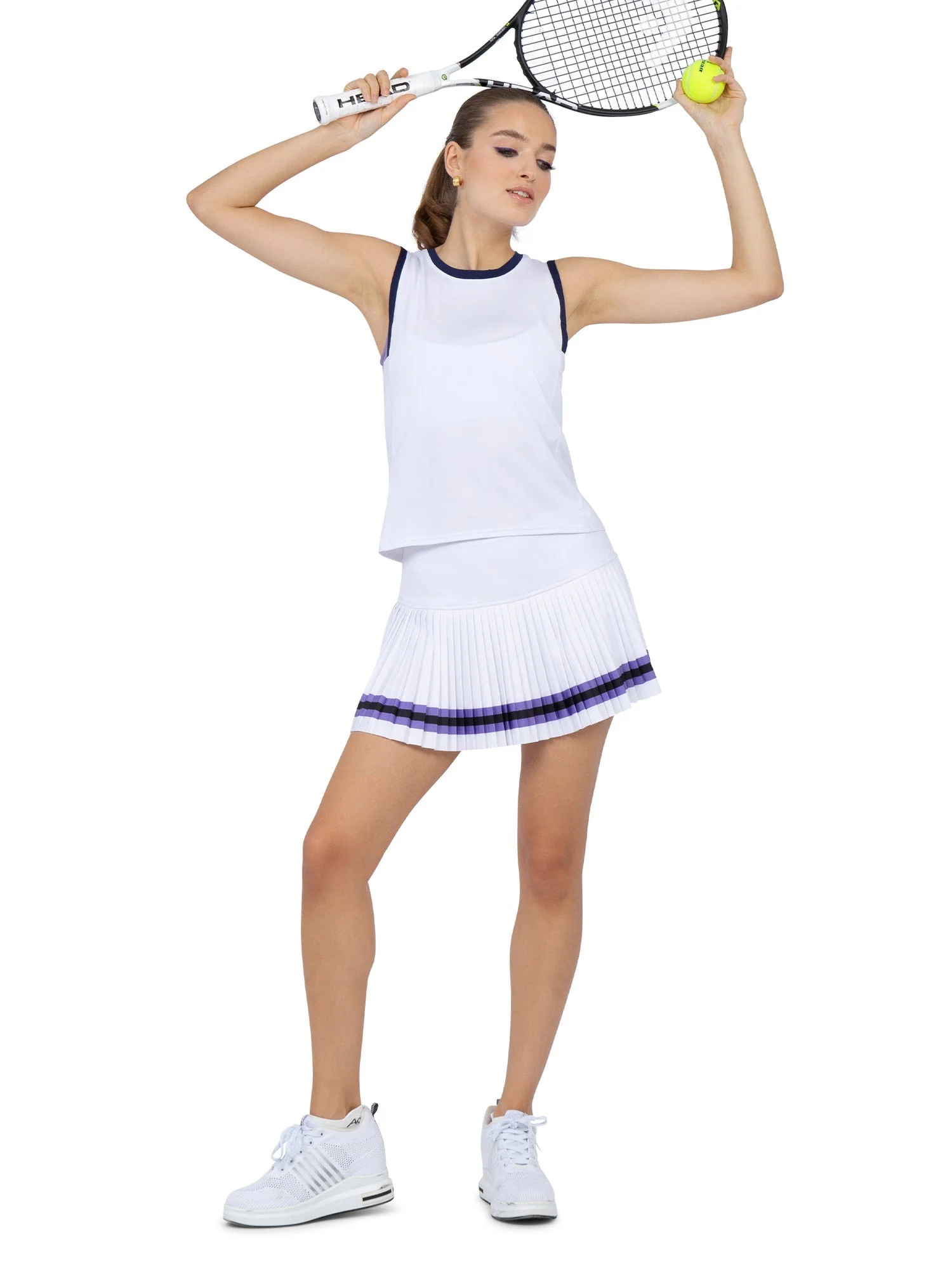 Harper Performance Tank - White/Lavender Combo - Image 3