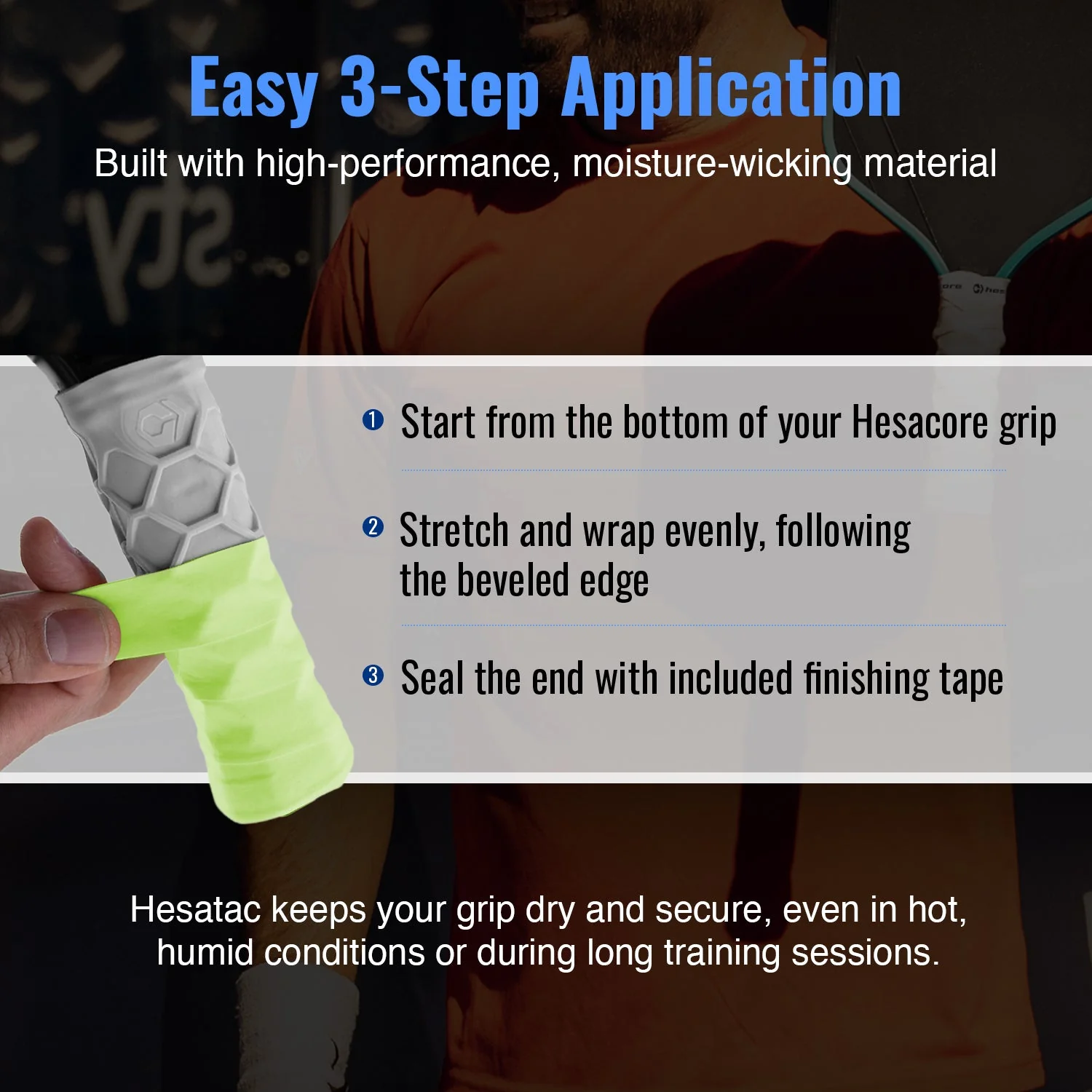 Hesacore Hesatac Overgrip – Neon Green (6 & 12 Pack) - Image 4