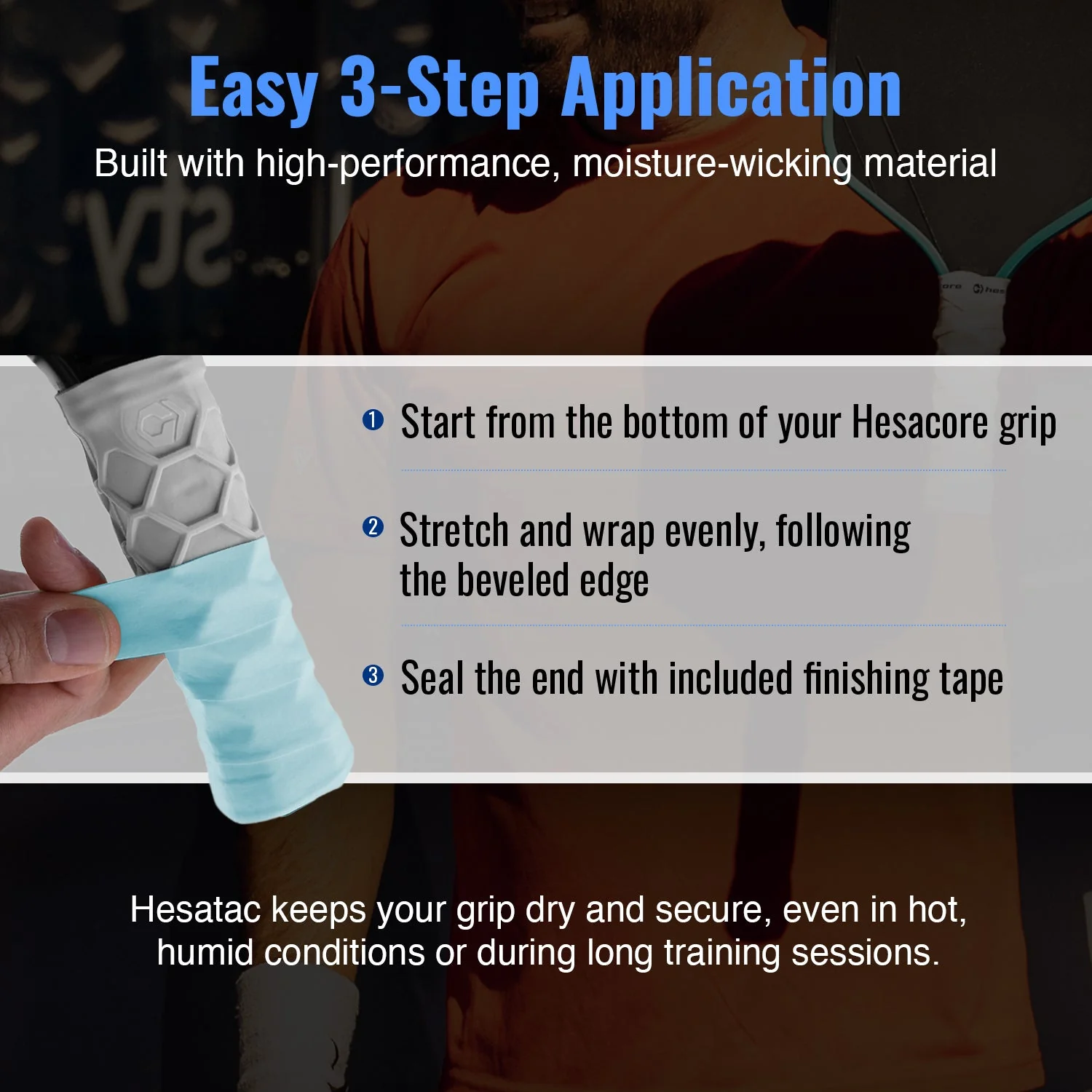 Hesacore Hesatac Overgrip – Turquoise (6 & 12 Pack) - Image 4