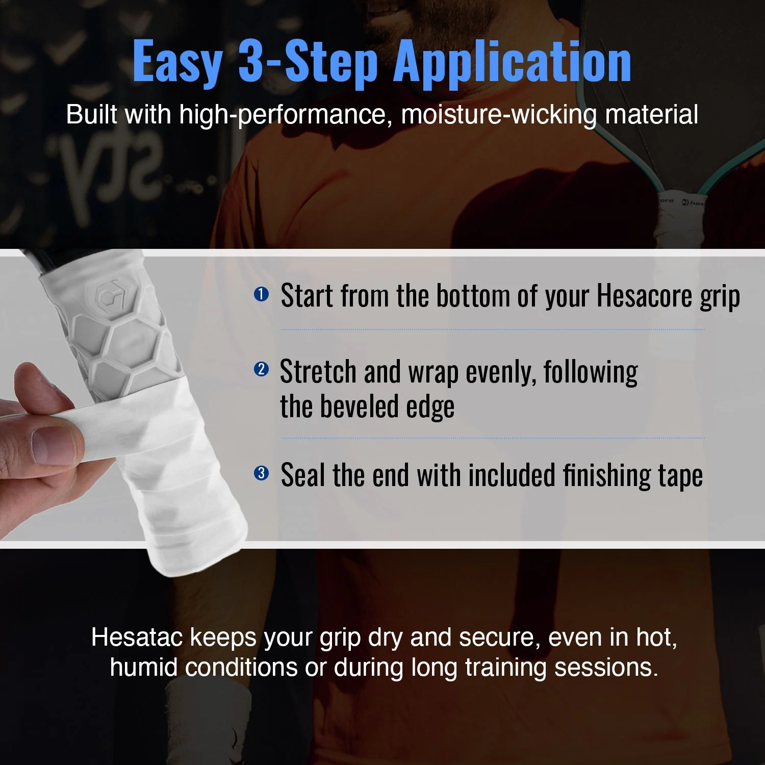 Hesacore Hesatac Overgrip – White (6 & 12 Pack) - Image 4