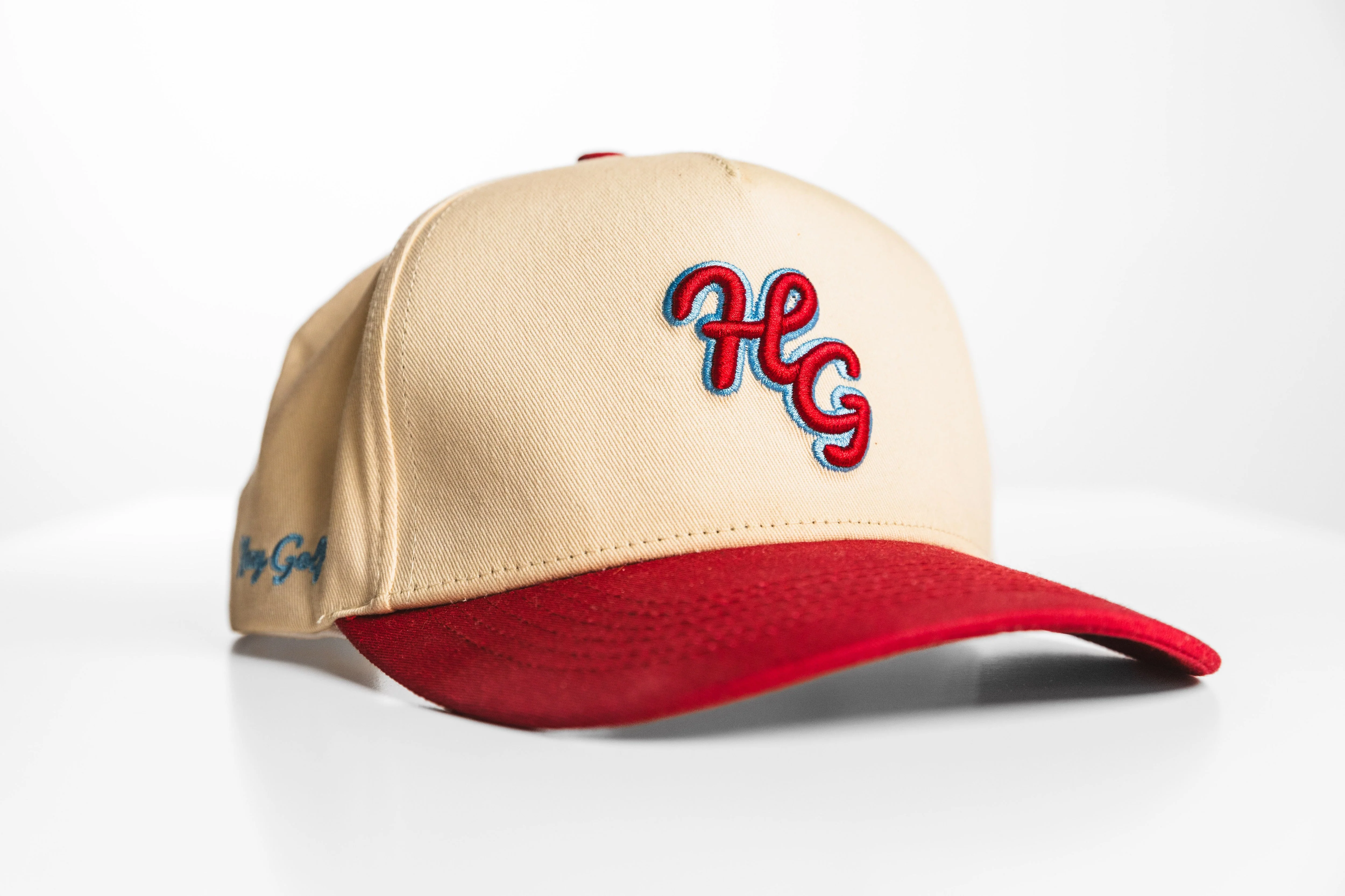 “HG” 2 Tone Cardinal and Bone SnapBack - Image 3