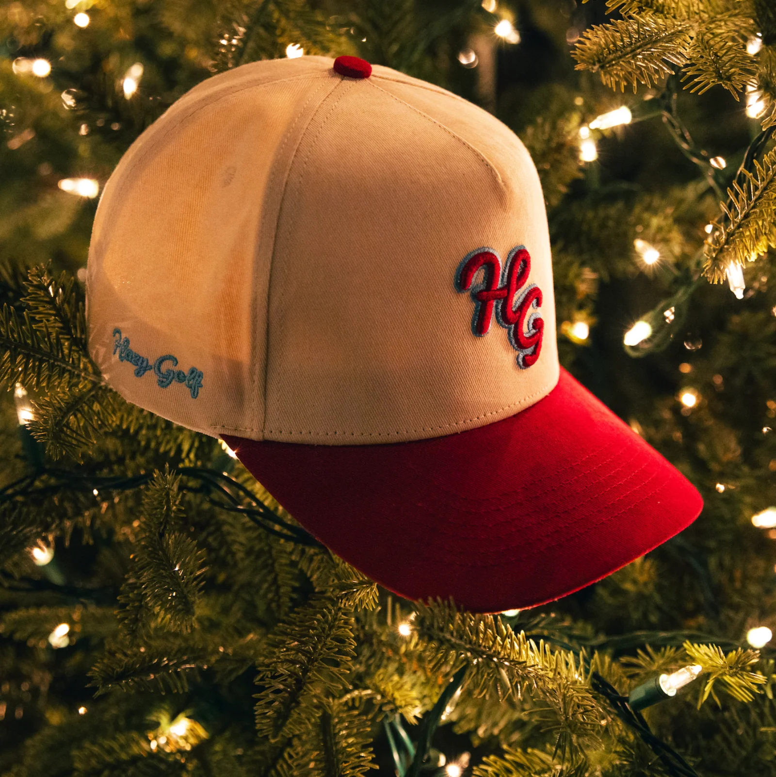 “HG” 2 Tone Cardinal and Bone SnapBack - Image 5