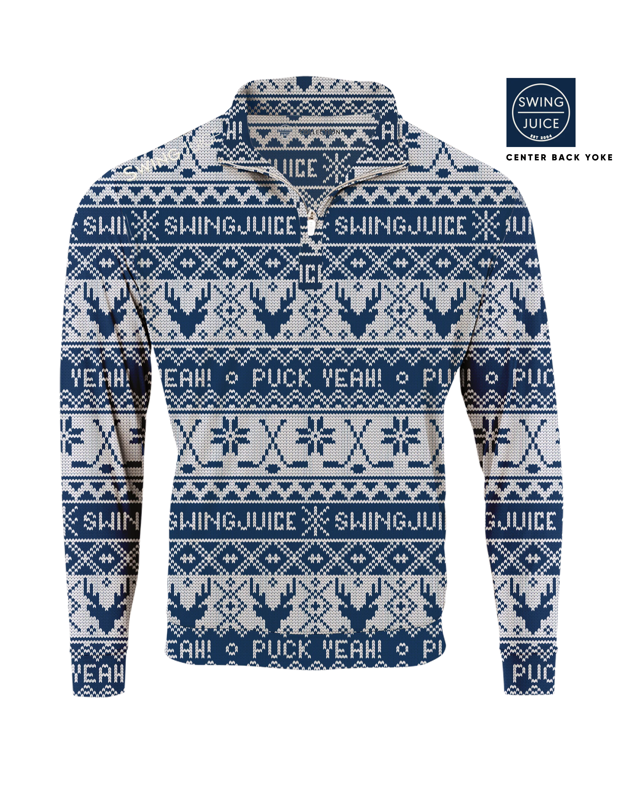 Hockey Puck Yeah Fairisle Men's Quarter Zip