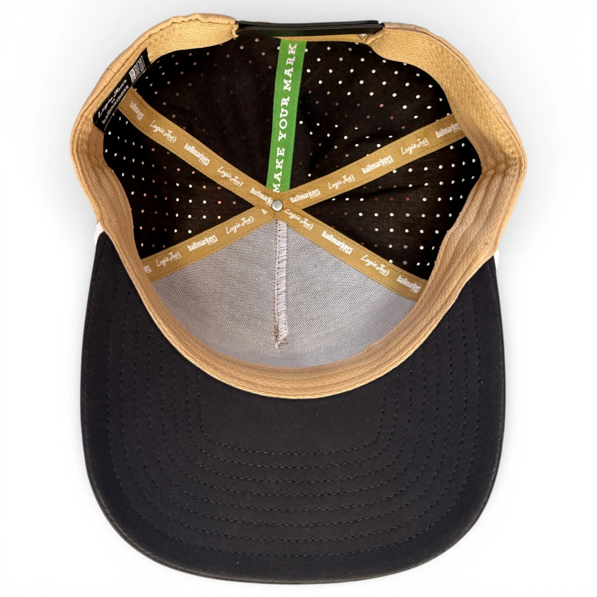 Hunting Birdies Golf Hat | Snapback Cap | Built-in Magnetic Ball Marker Holder + Marker Included | Adjustable Tan & Black - Image 6