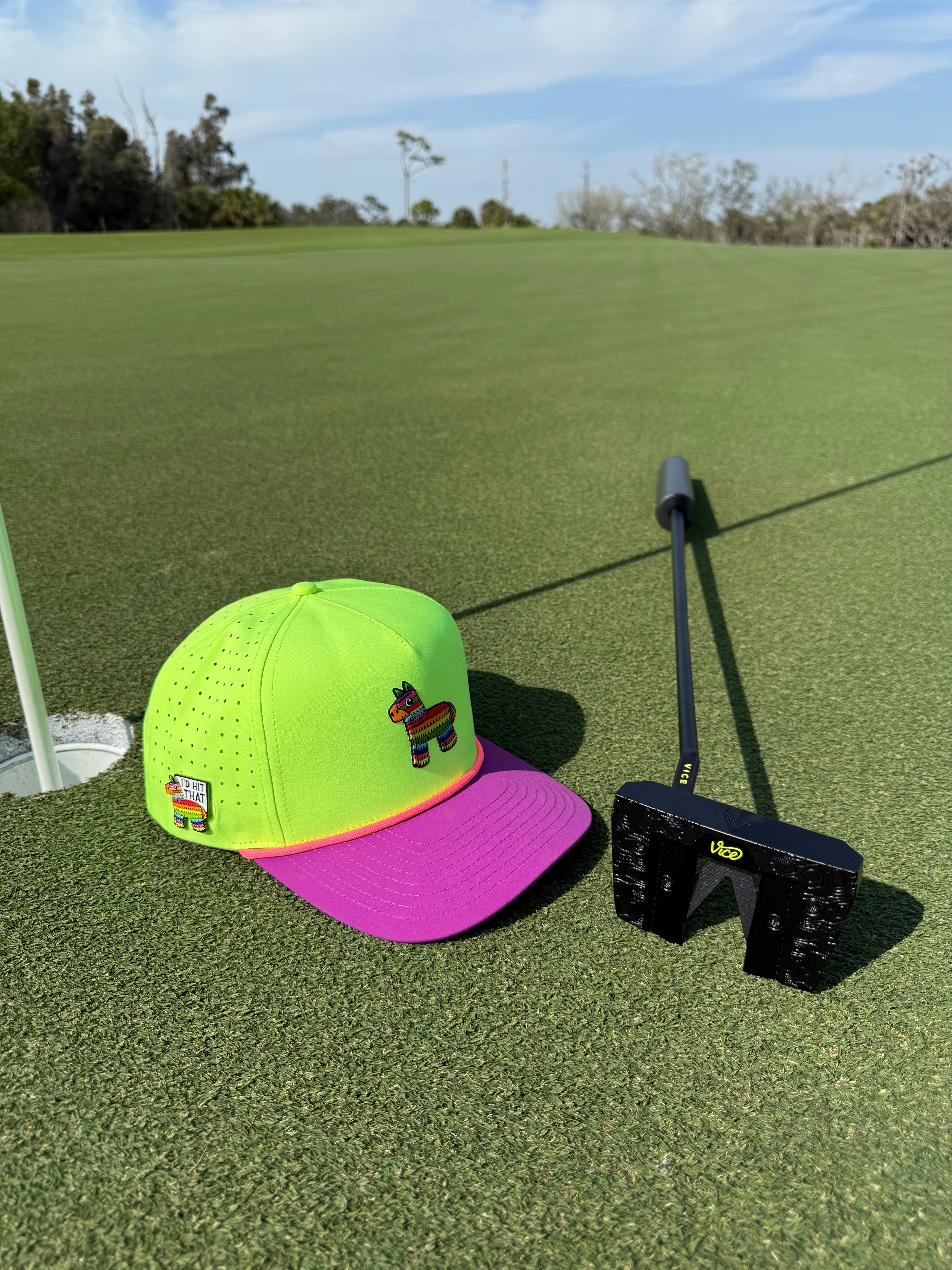 I'd Hit That Piñata Golf Hat | Snapback Cap | Built-in Magnetic Ball Marker Holder + Marker Included | Adjustable | Llama Multicolor - Image 5