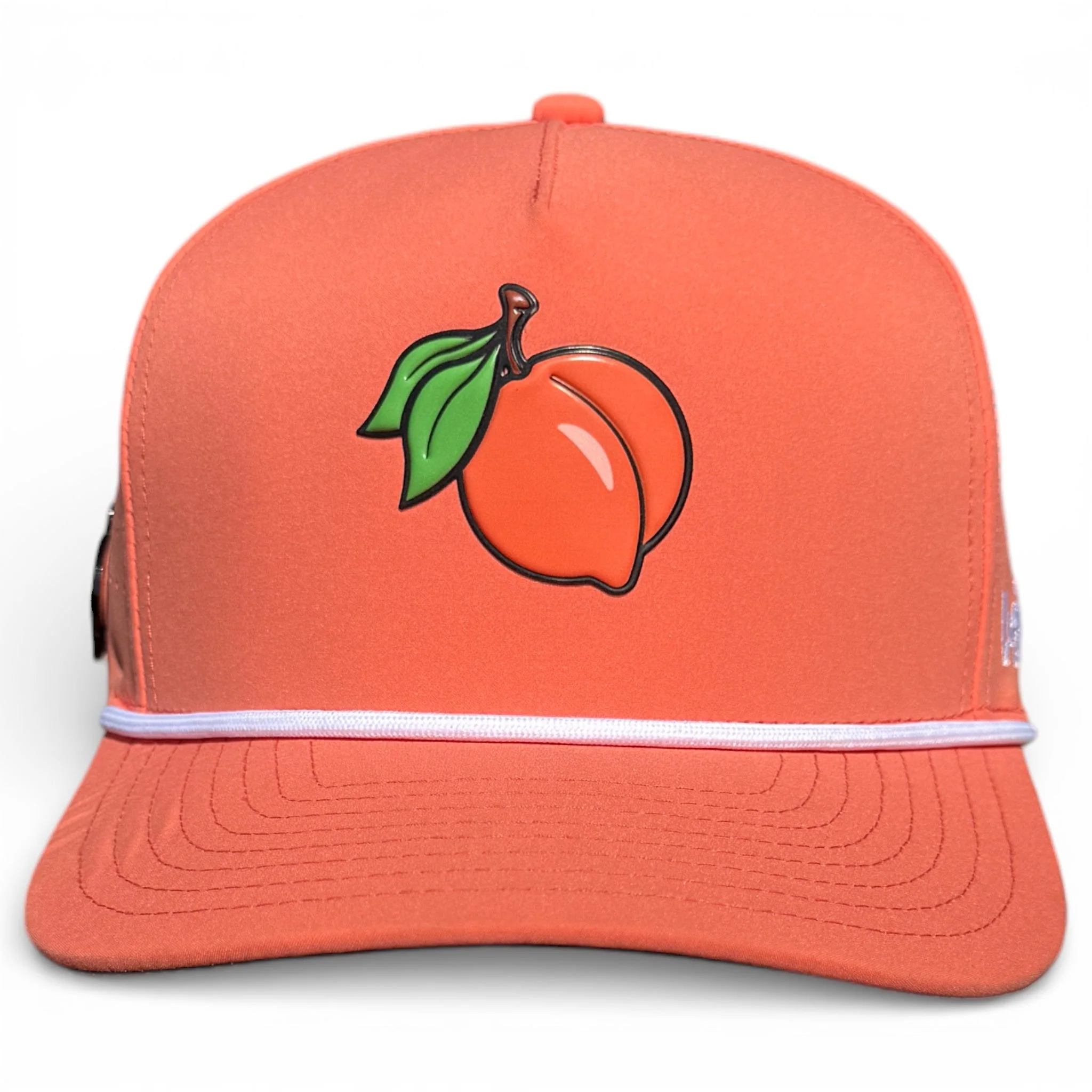 Just Peachy Golf Hat | Snapback Cap | Built-in Magnetic Ball Marker Holder + Marker Included | Adjustable Peach - Image 2