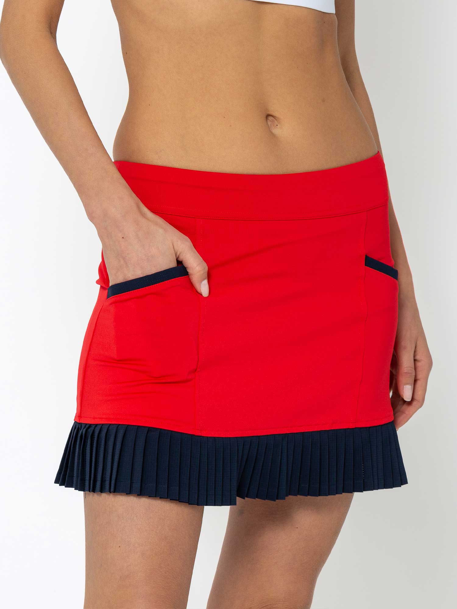 Kai 17" Pleated Skirt - Poppy/Midnight - Image 2