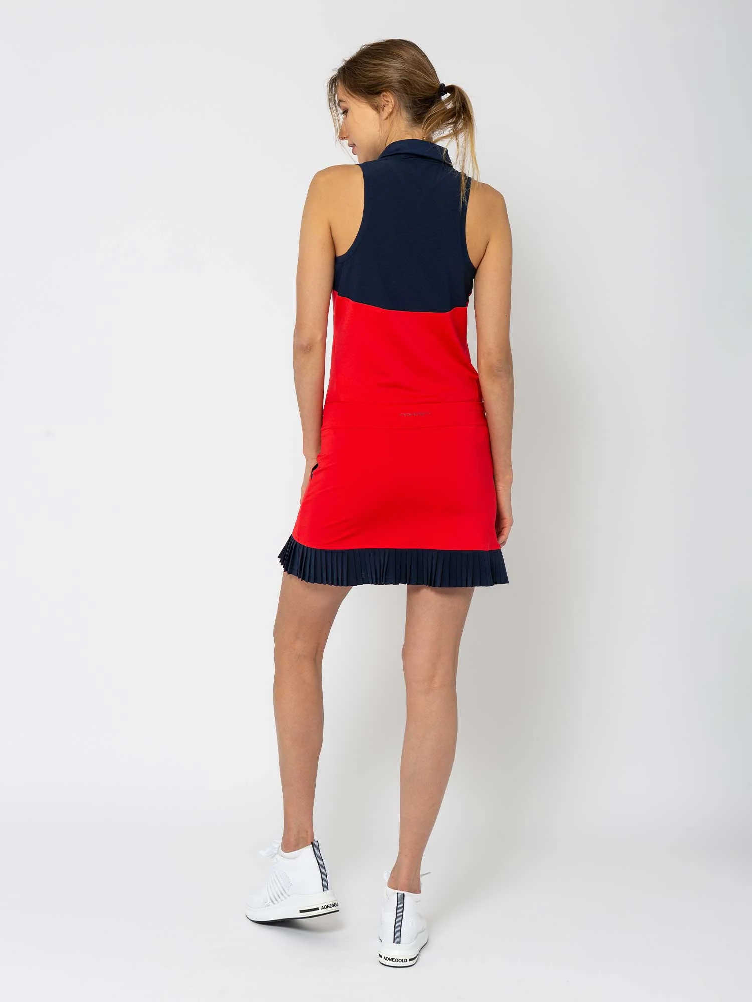 Kai 17" Pleated Skirt - Poppy/Midnight - Image 4
