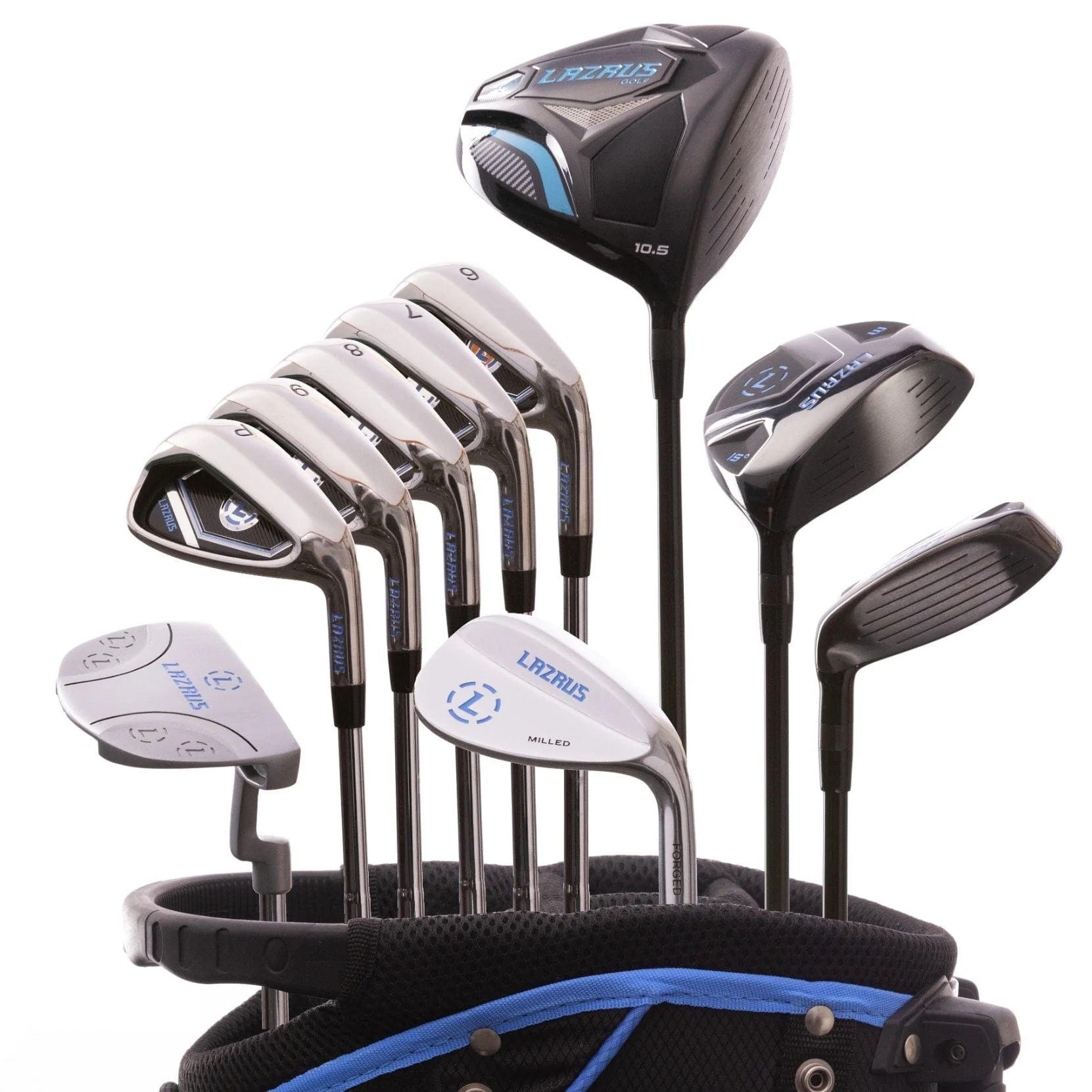 Lazrus Golf - 11 pc Set - Driver, 3W, 4H, 6-PW Irons, 56° Wedge, Putter & Bag - Image 2