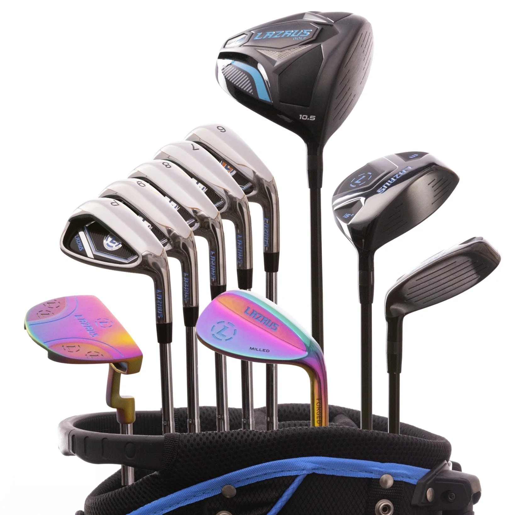 Lazrus Golf - 11 pc Set - Driver, 3W, 4H, 6-PW Irons, 56° Wedge, Putter & Bag - Image 3