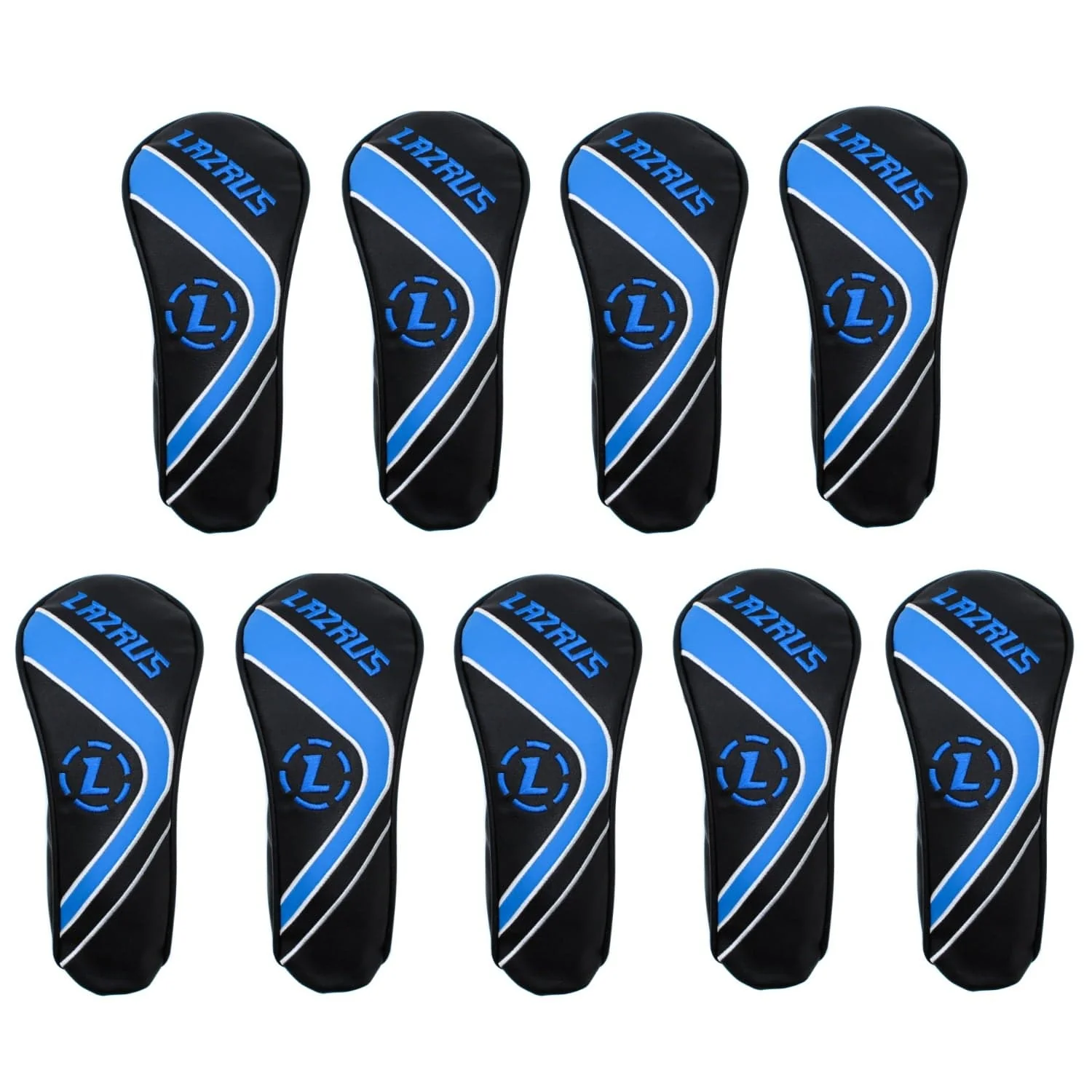 Lazrus Golf - Premium Black Hybrid Wood Head Covers | Individuals or Sets - Image 4