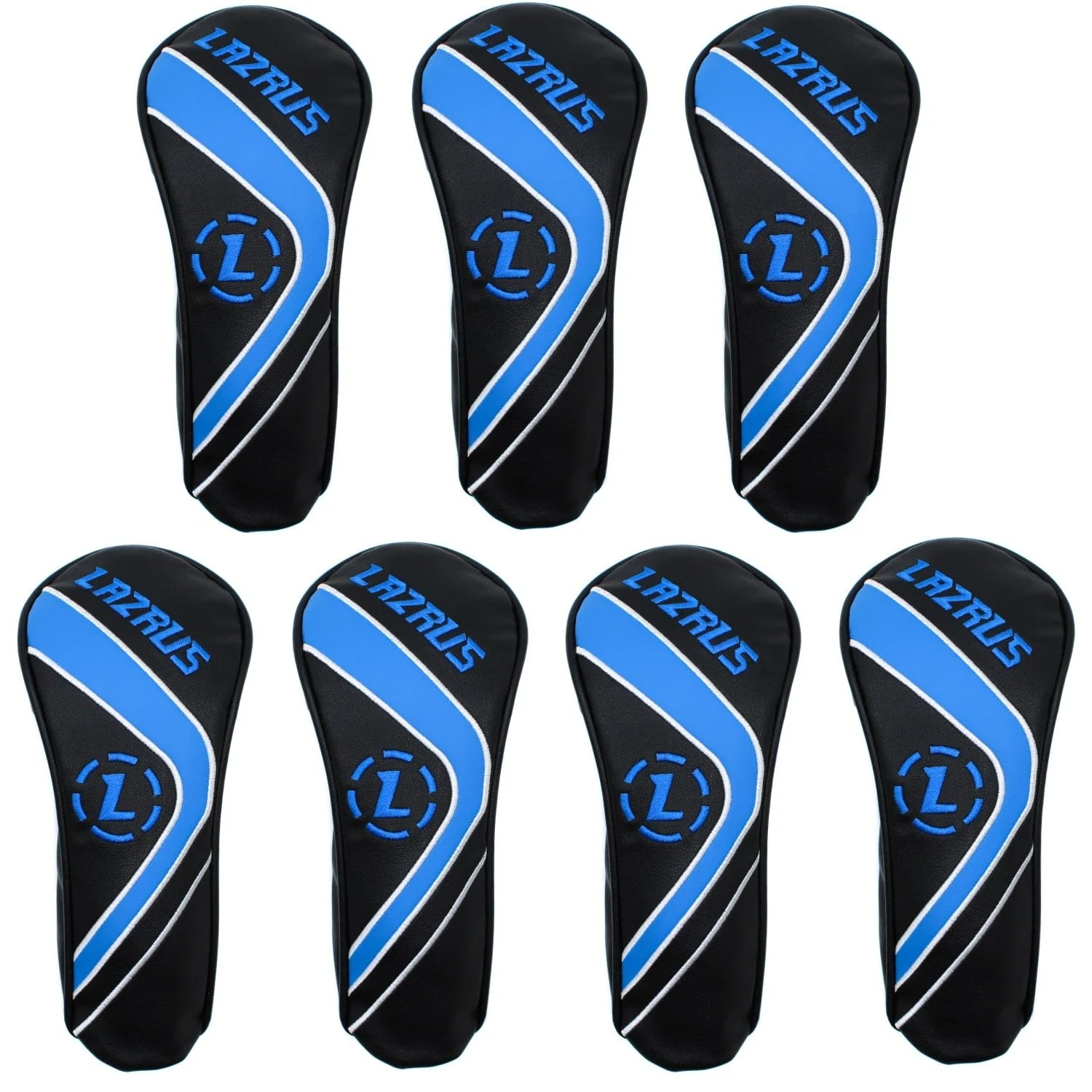 Lazrus Golf - Premium Black Hybrid Wood Head Covers | Individuals or Sets - Image 5