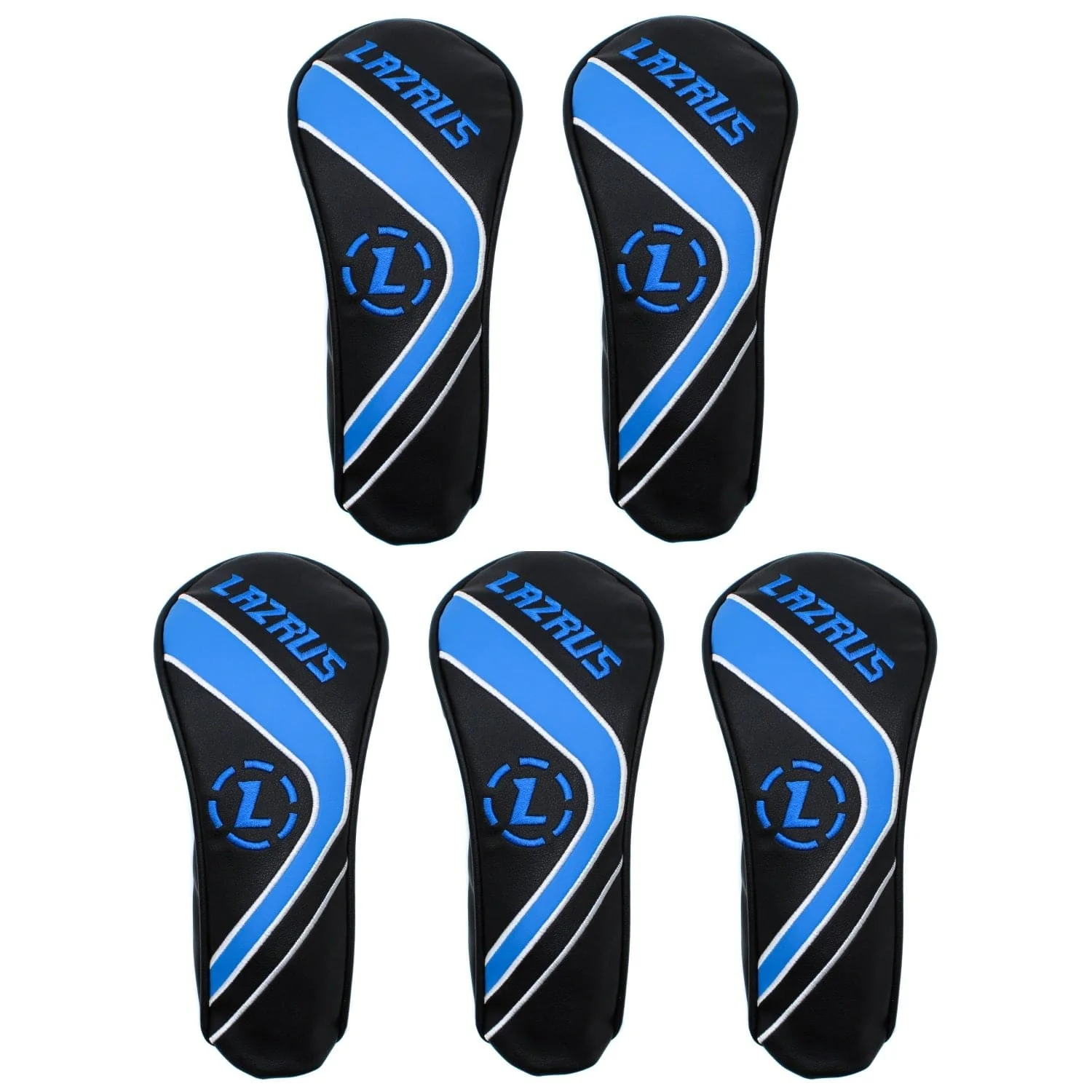 Lazrus Golf - Premium Black Hybrid Wood Head Covers | Individuals or Sets - Image 6