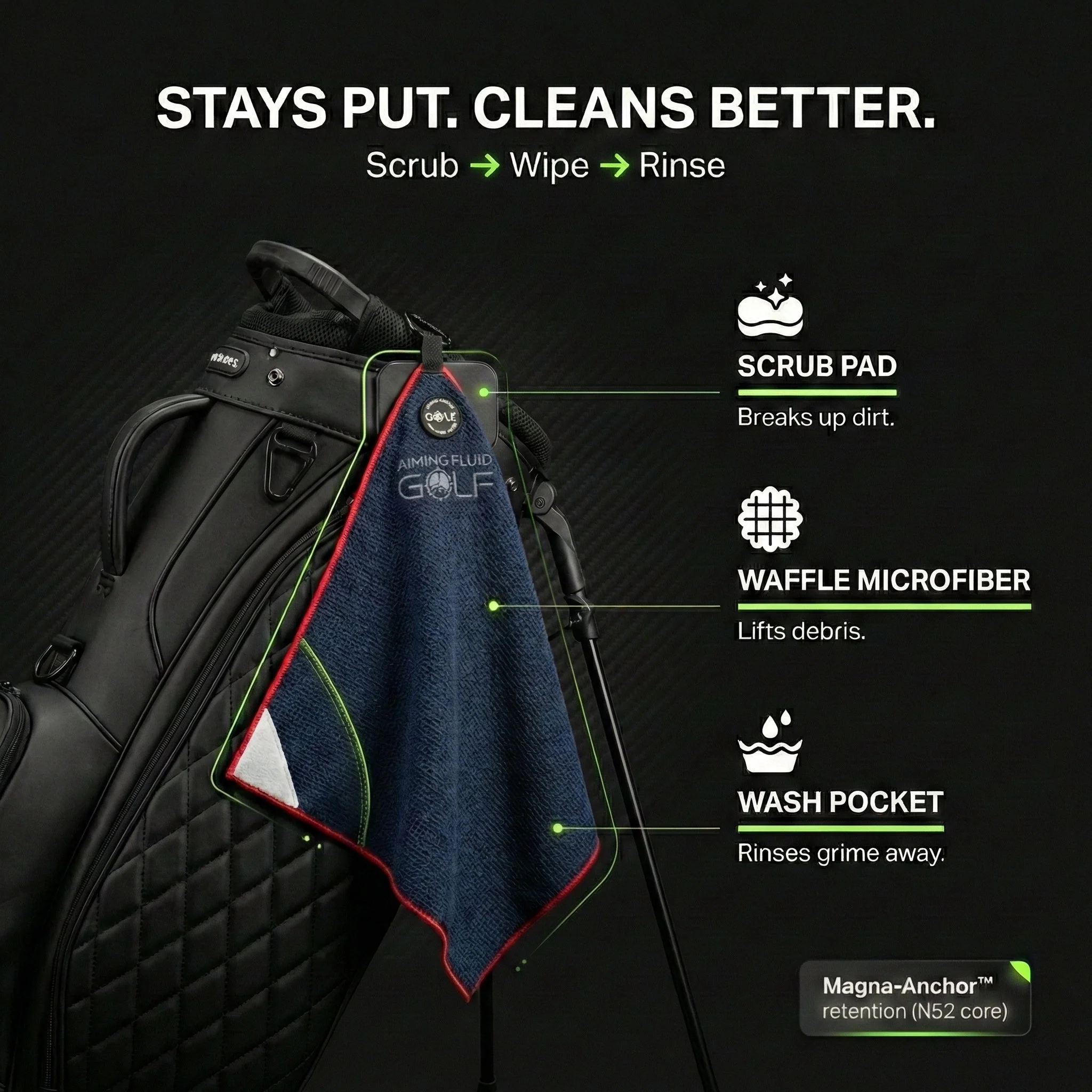 Magna-Anchor™ Magnetic Golf Towel – Stubby (16×24) - Image 12