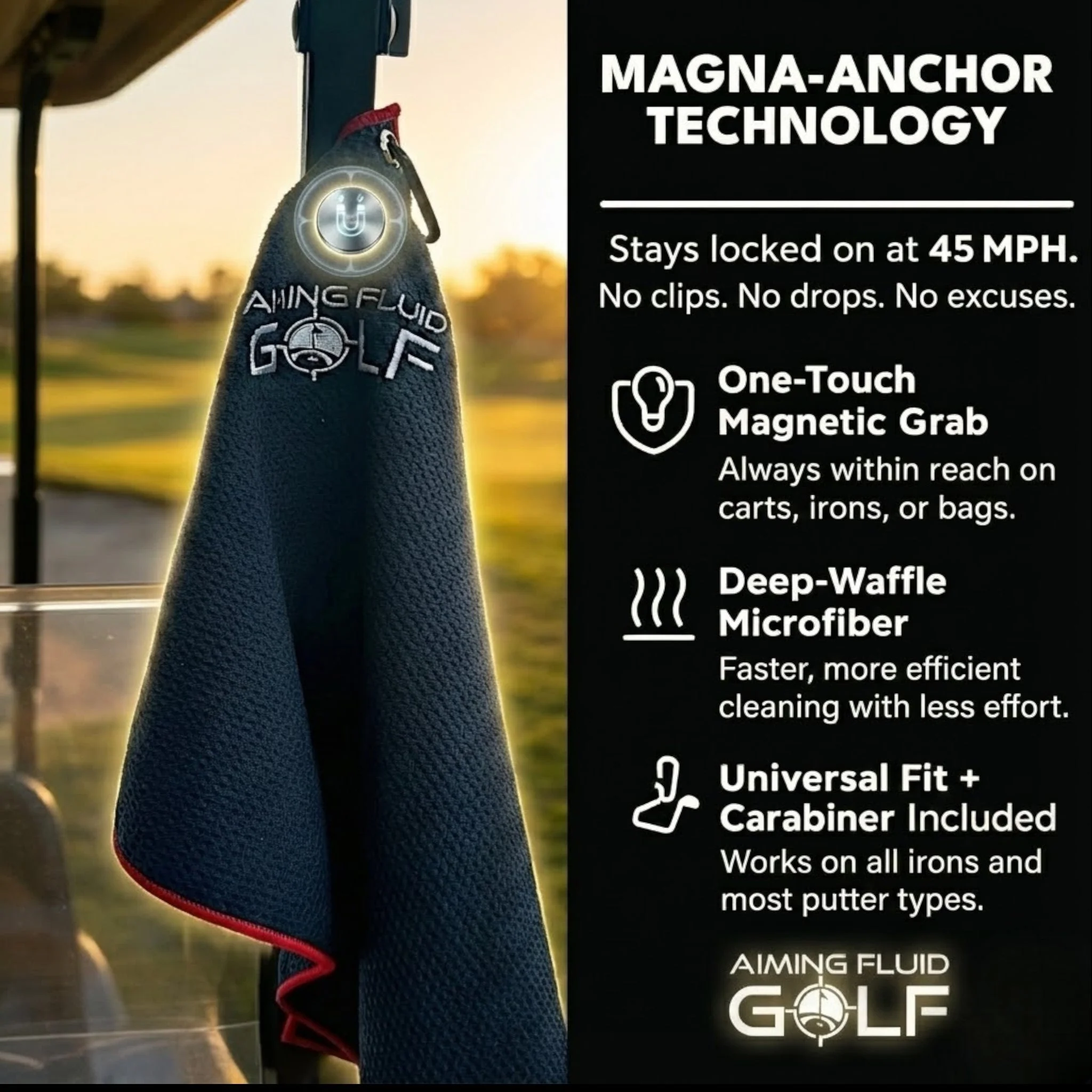Magna-Anchor™ Magnetic Golf Towel – Stubby (16×24) - Image 8