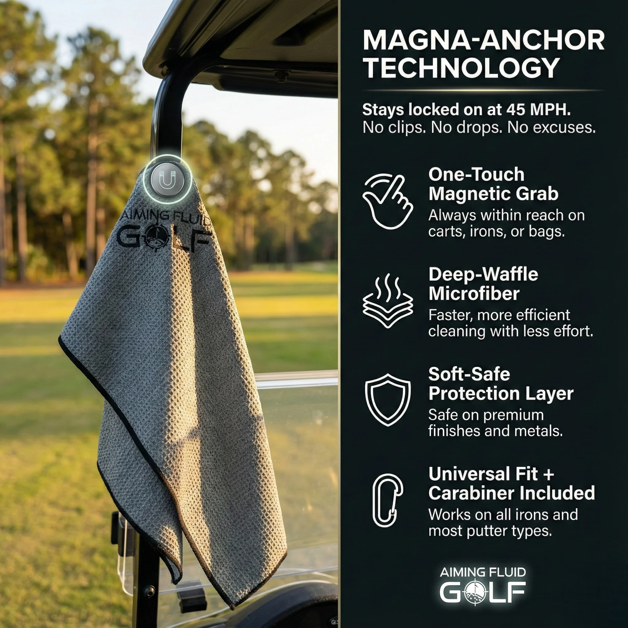 Magna-Anchor™ Magnetic Golf Towel – The 40 (16×40) - Image 6