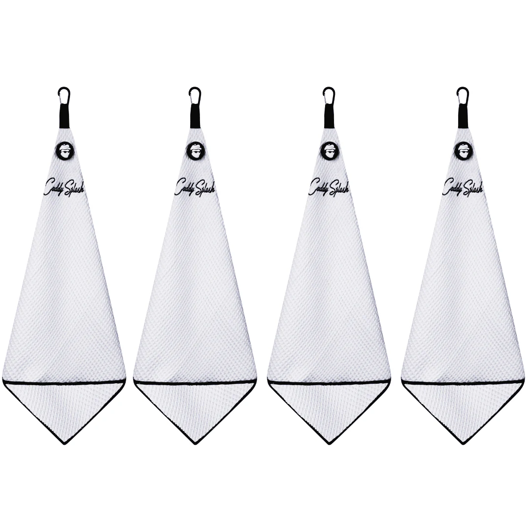 Magnetic Golf Towel with Ball Pocket - White - Image 11