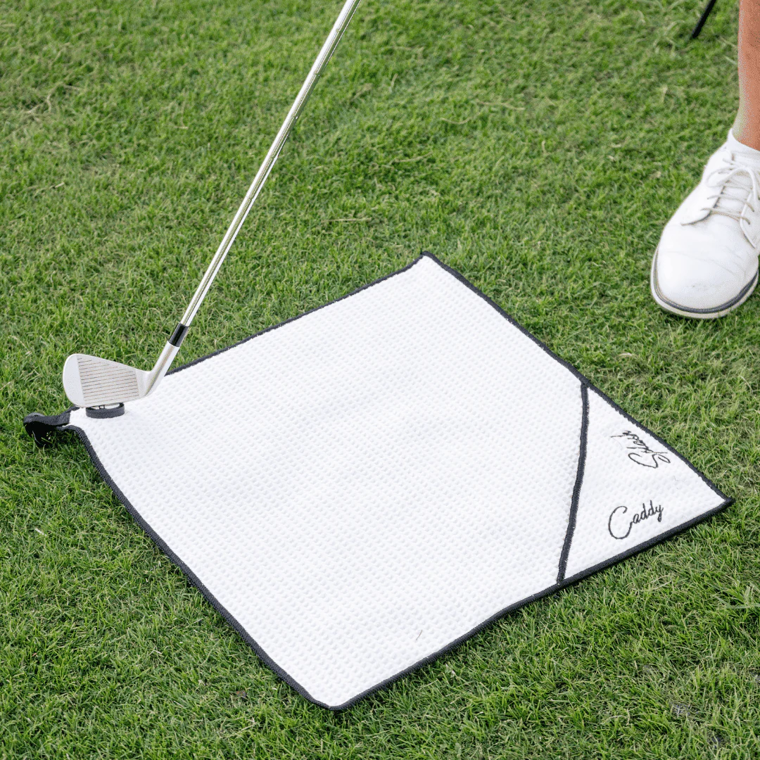 Magnetic Golf Towel with Ball Pocket - White - Image 2