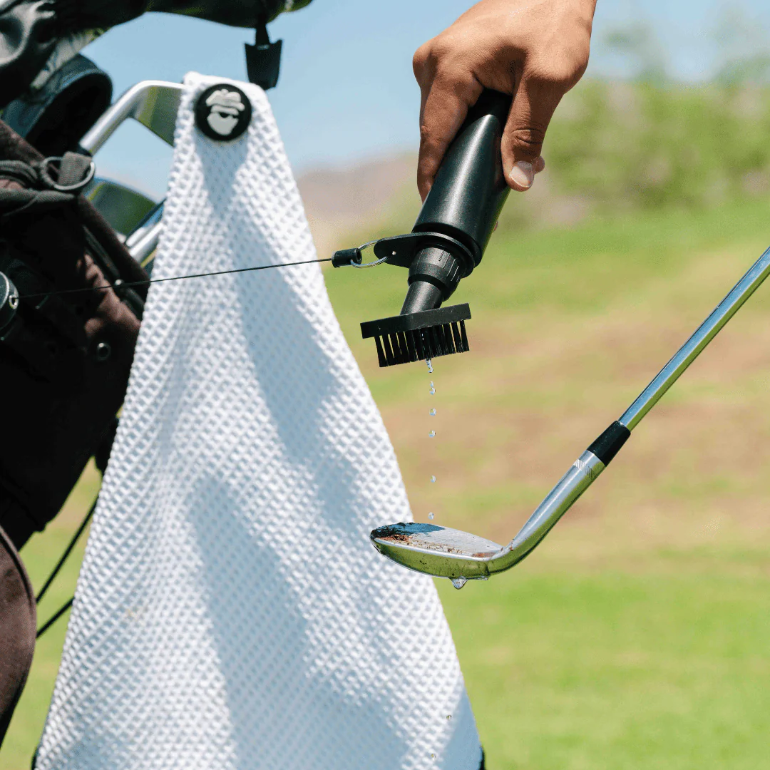 Magnetic Golf Towel with Ball Pocket - White - Image 5
