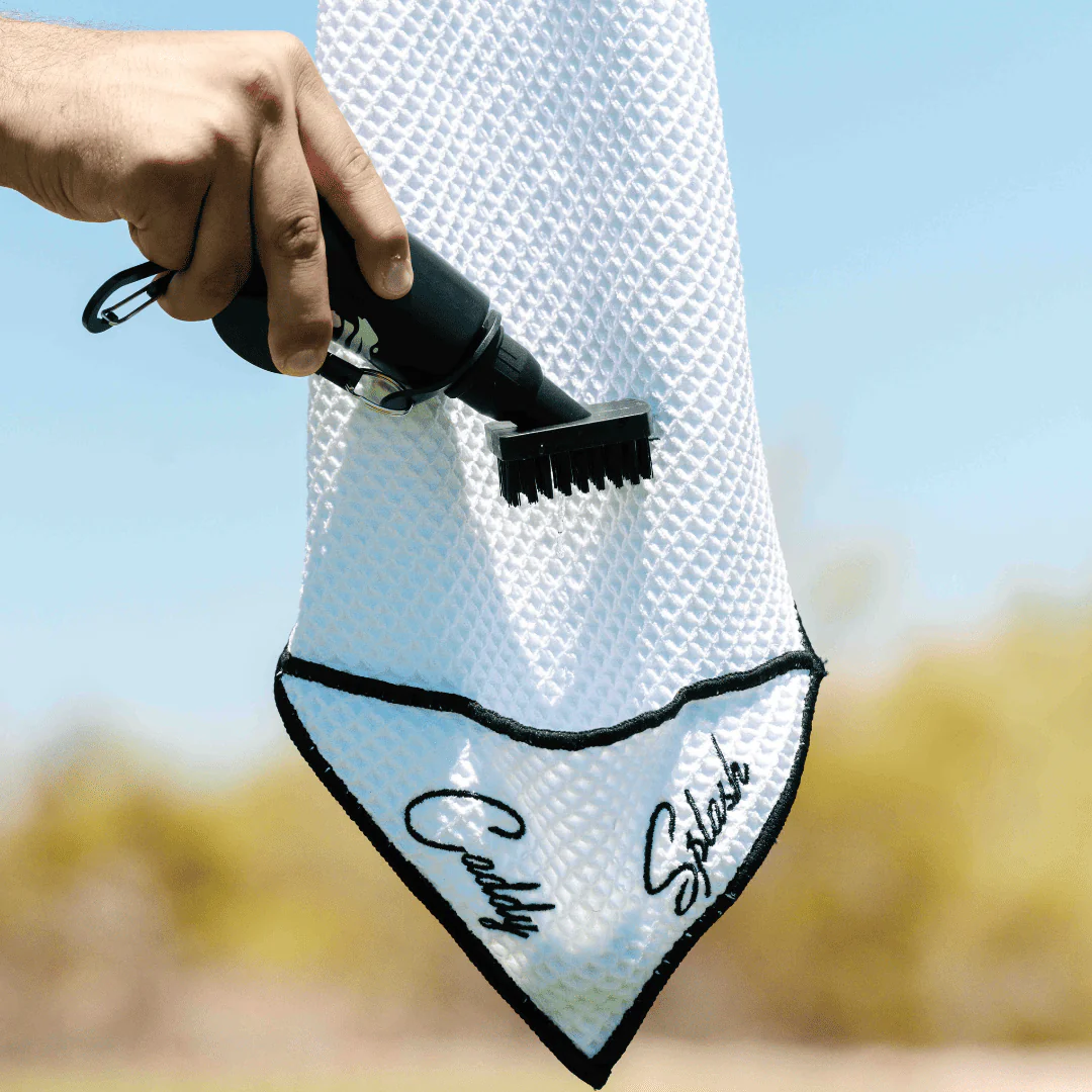 Magnetic Golf Towel with Ball Pocket - White - Image 7