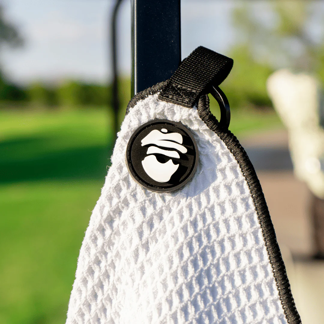 Magnetic Golf Towel with Ball Pocket - White - Image 8