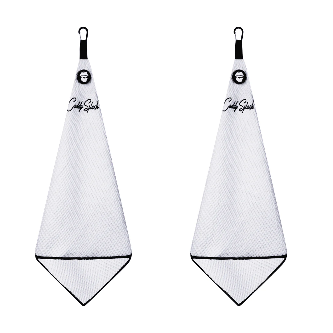 Magnetic Golf Towel with Ball Pocket - White - Image 9