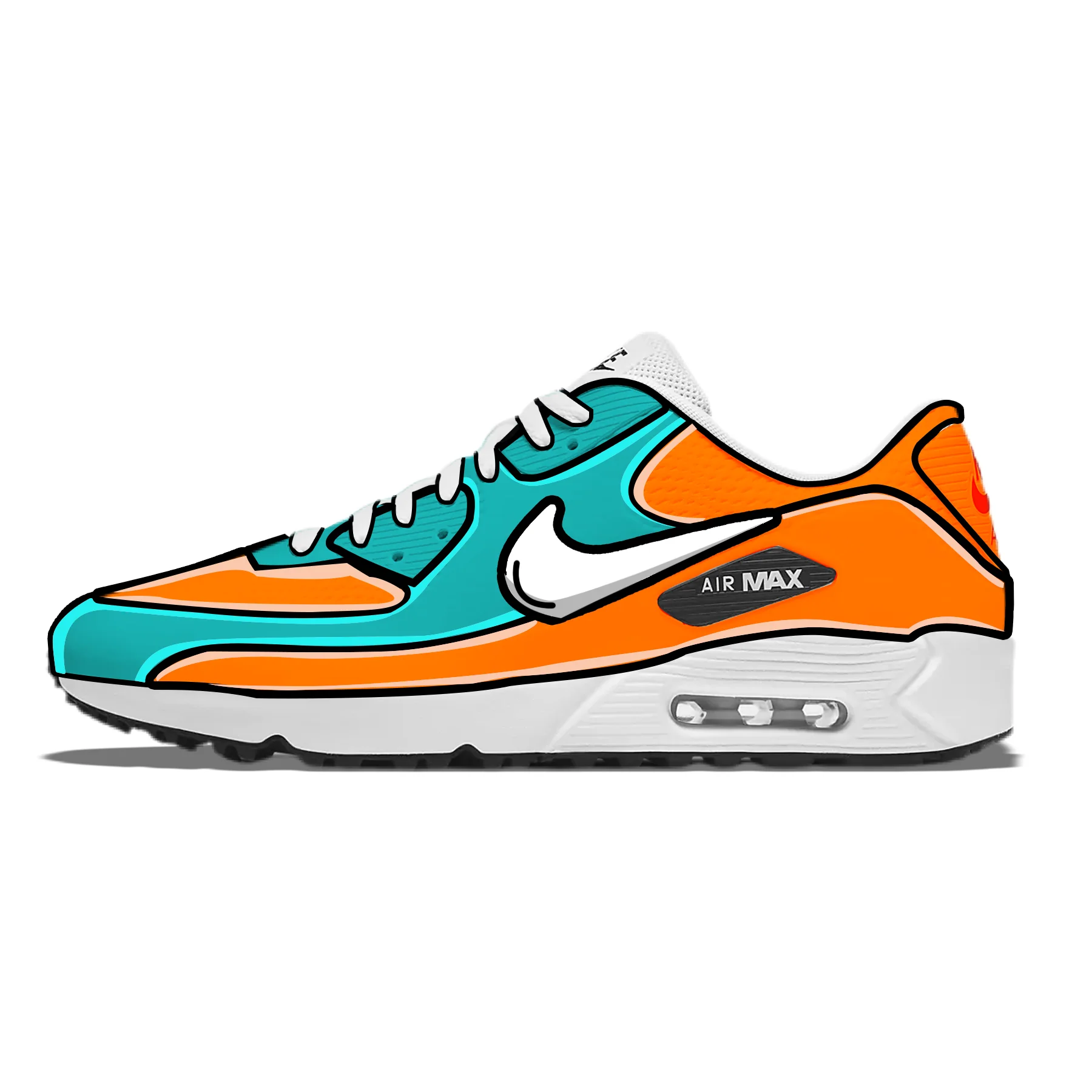 "Miami Sunset Cartoon" Nike Air Max 90 G Golf Shoes