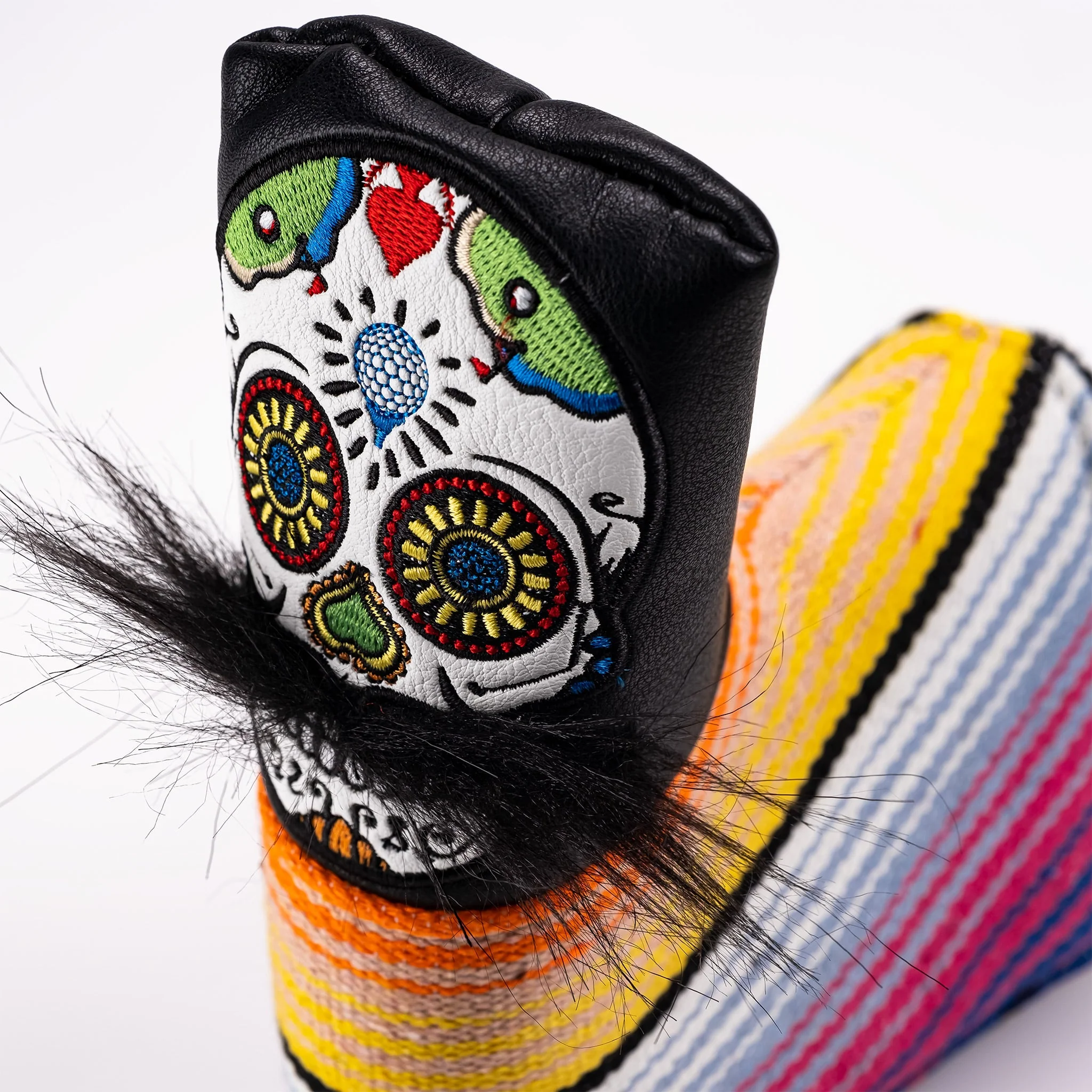 Mustache Sugar Skull - Blade Putter Cover Black - Image 2