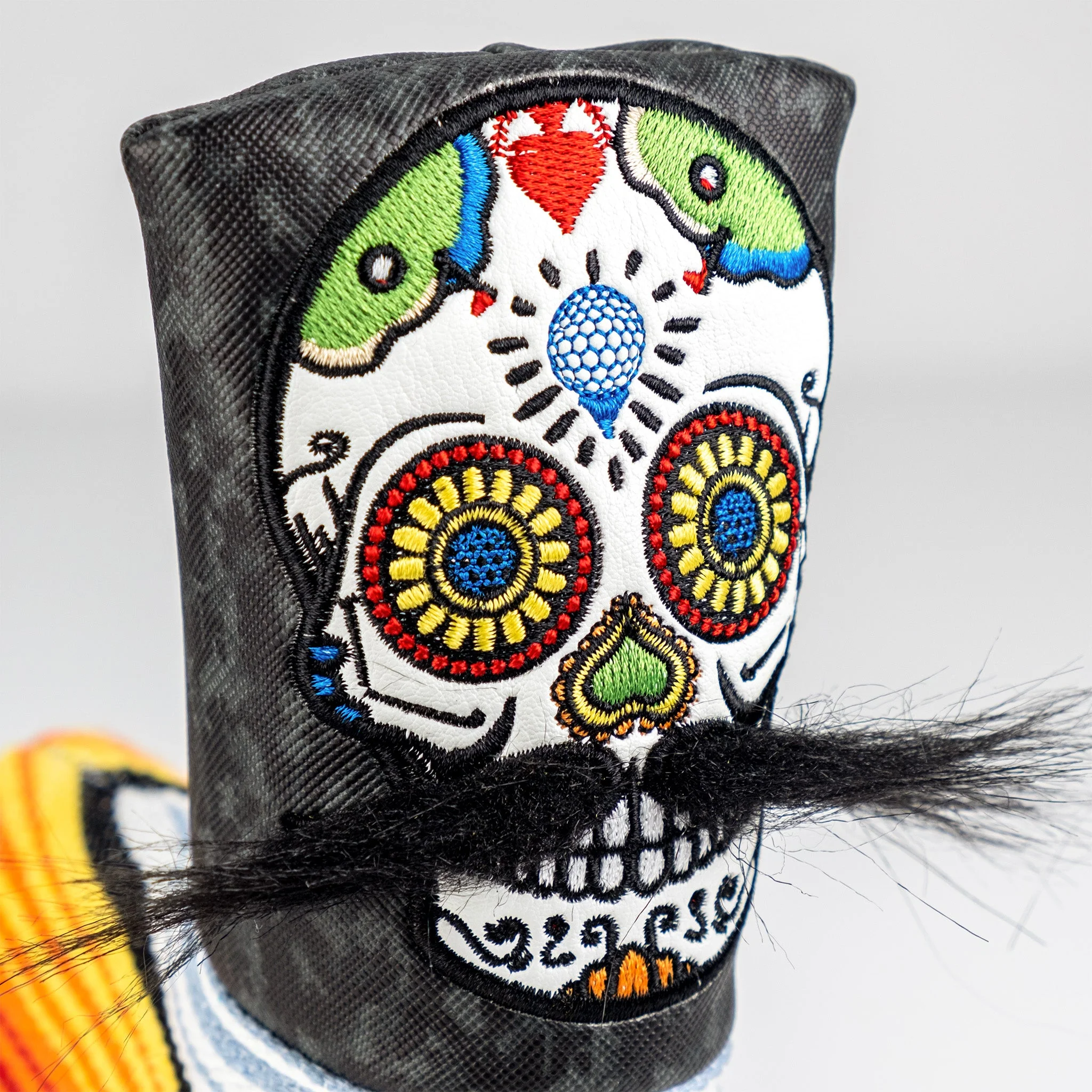 Mustache Sugar Skull - Blade Putter Cover Gray Camo - Image 15