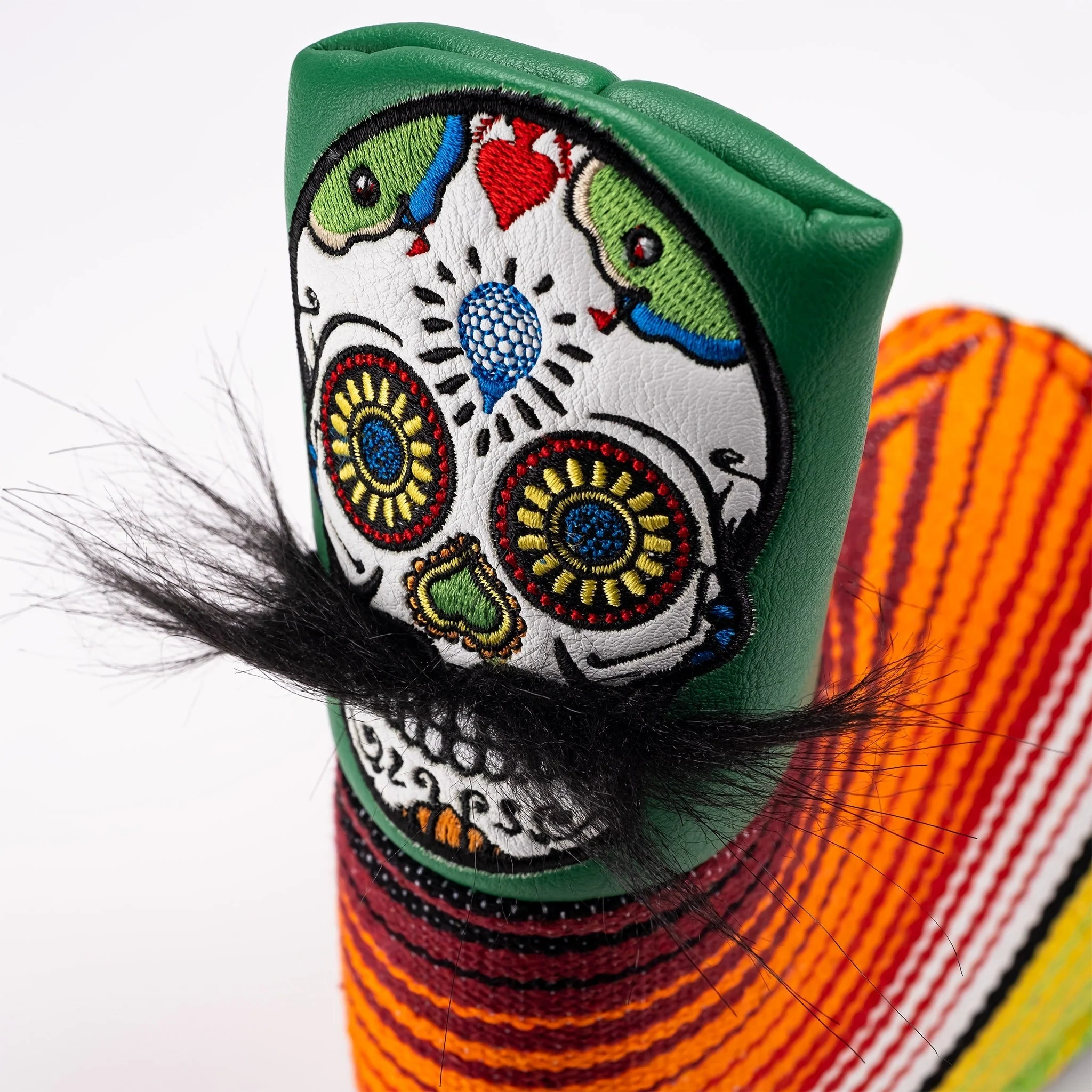 Mustache Sugar Skull - Blade Putter Cover Green - Image 2