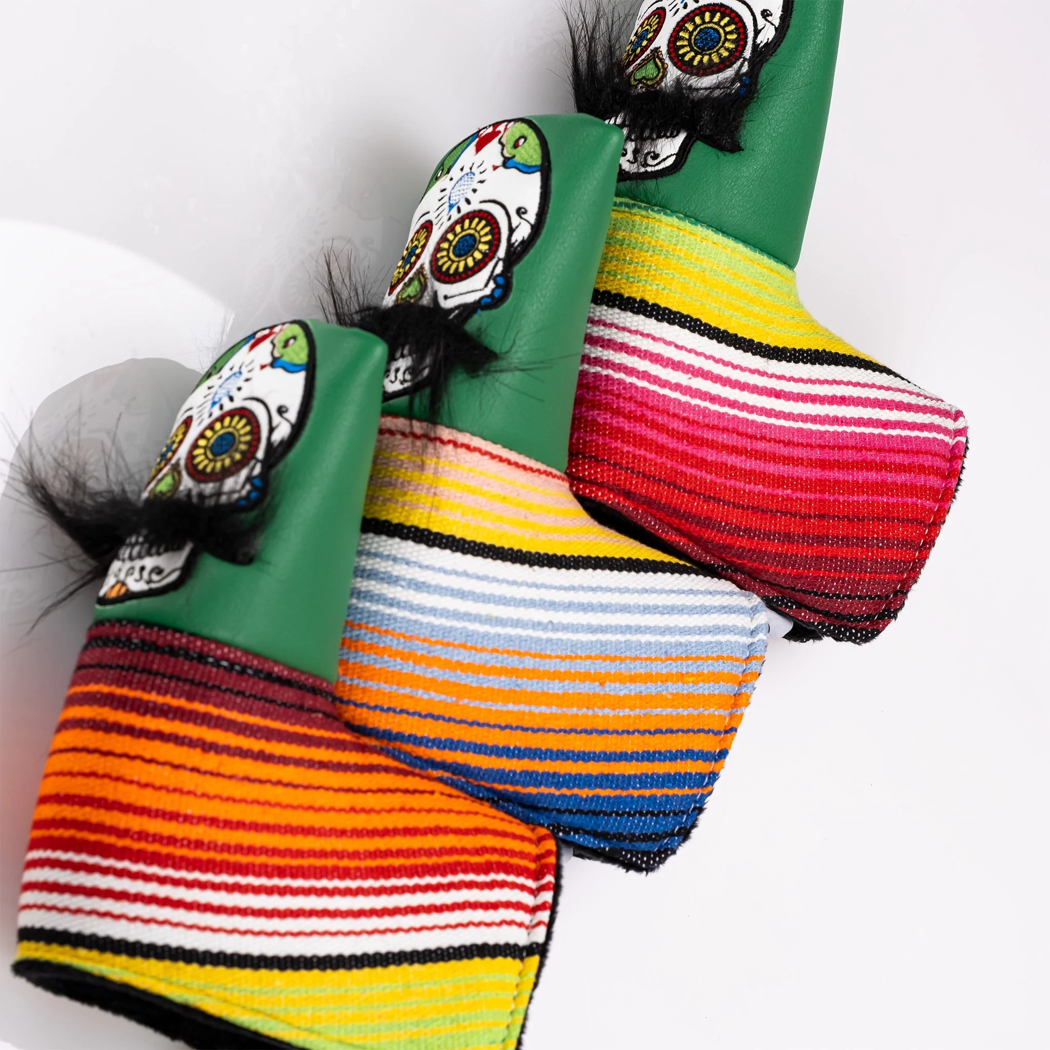 Mustache Sugar Skull - Blade Putter Cover Green - Image 5